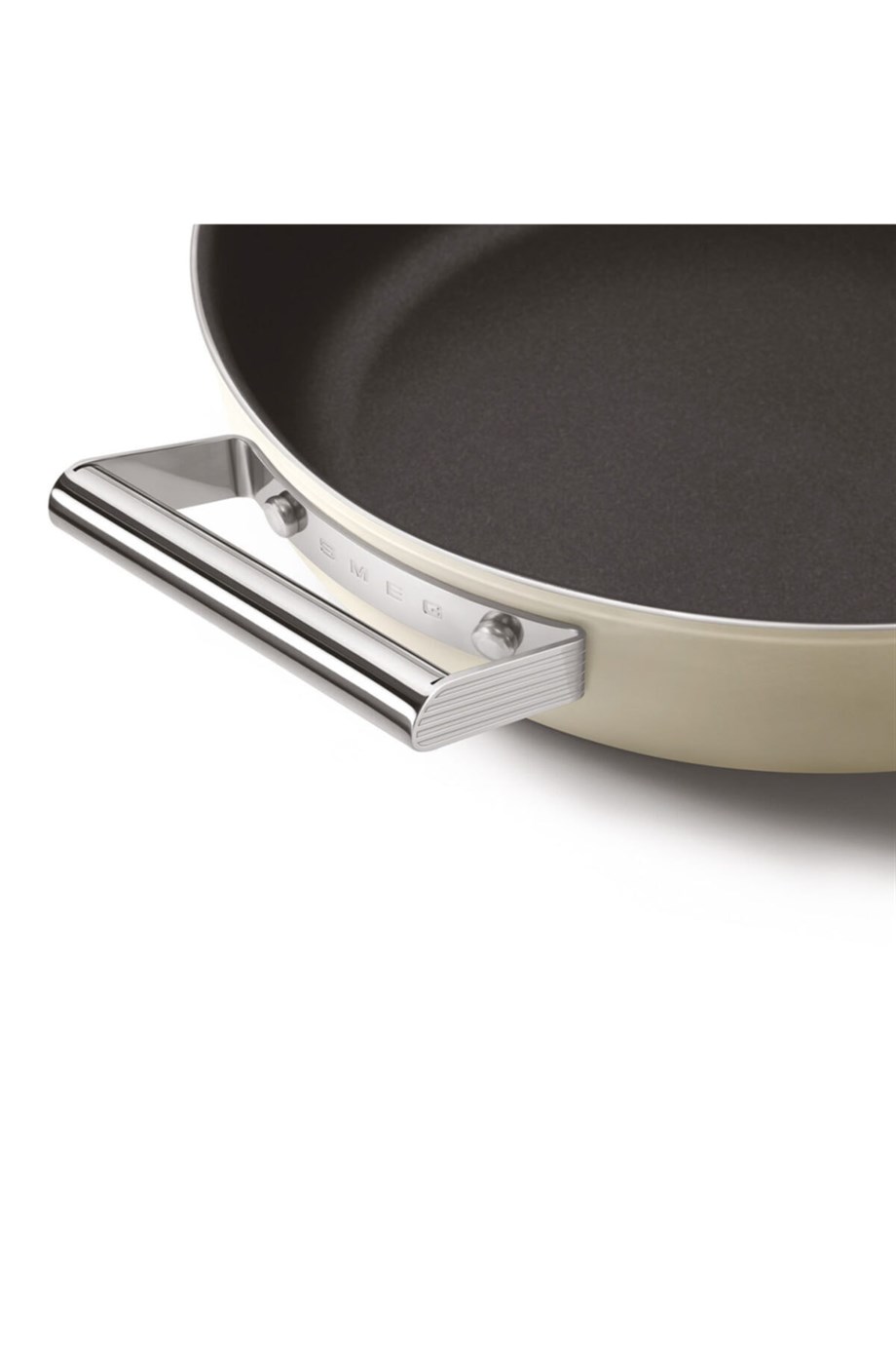 SMEGSMEG Cookware 50'S Style Krem Pilav Tenceresi Cam Kapaklı 28 cm CKFD2811CRM
