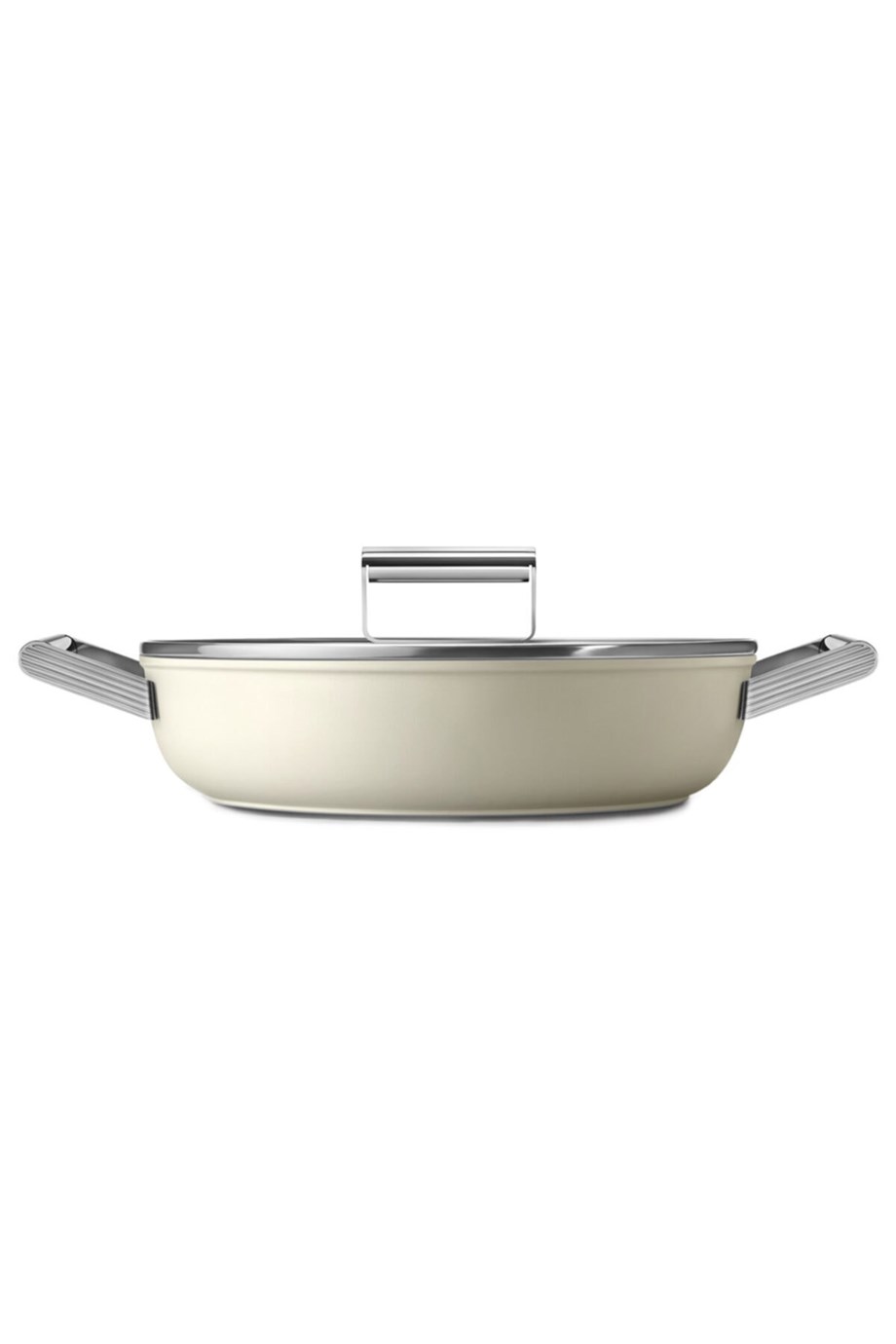 SMEGSMEG Cookware 50'S Style Krem Pilav Tenceresi Cam Kapaklı 28 cm CKFD2811CRM