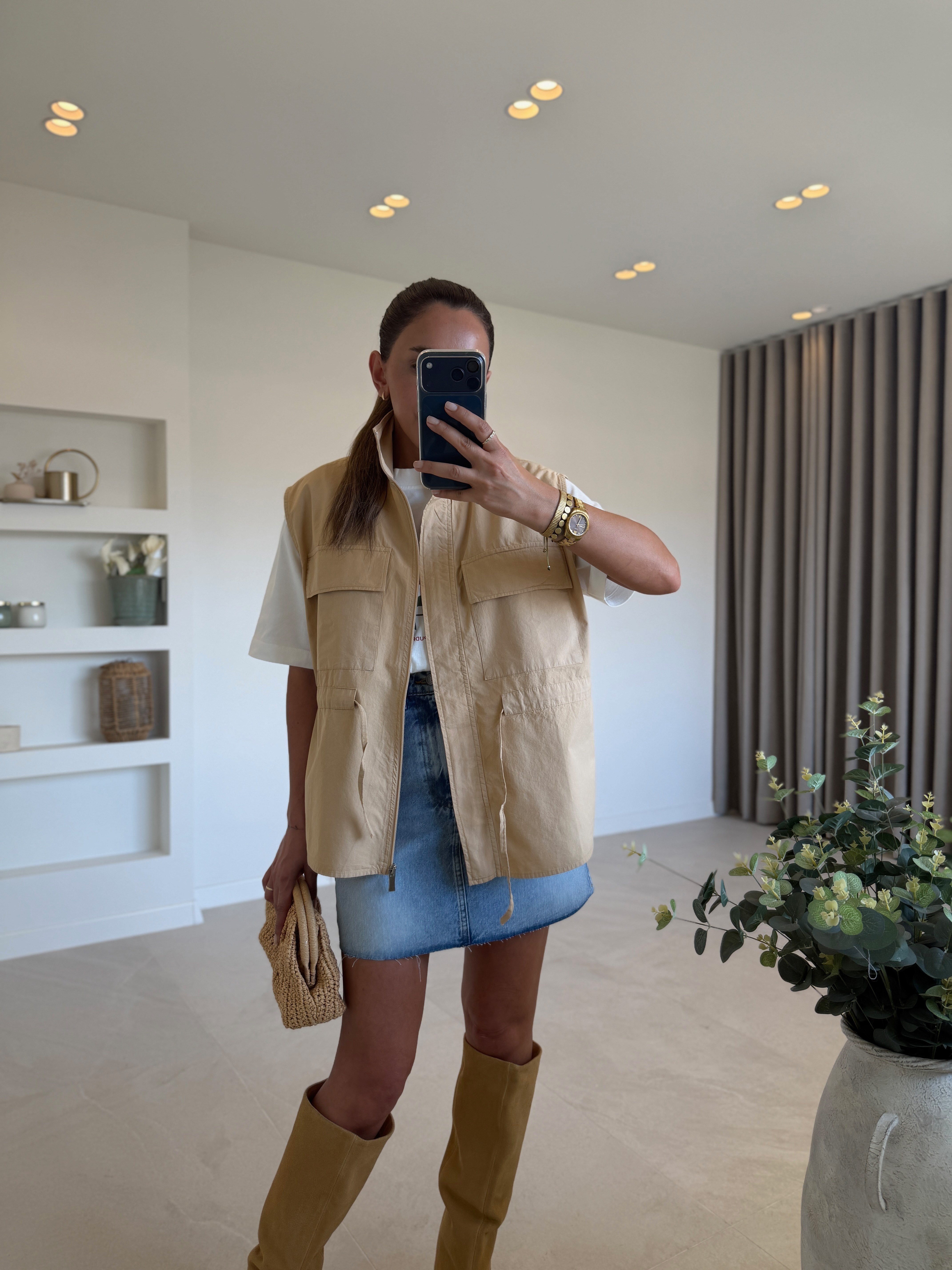 001 Önden Büzgülü Camel Yelek