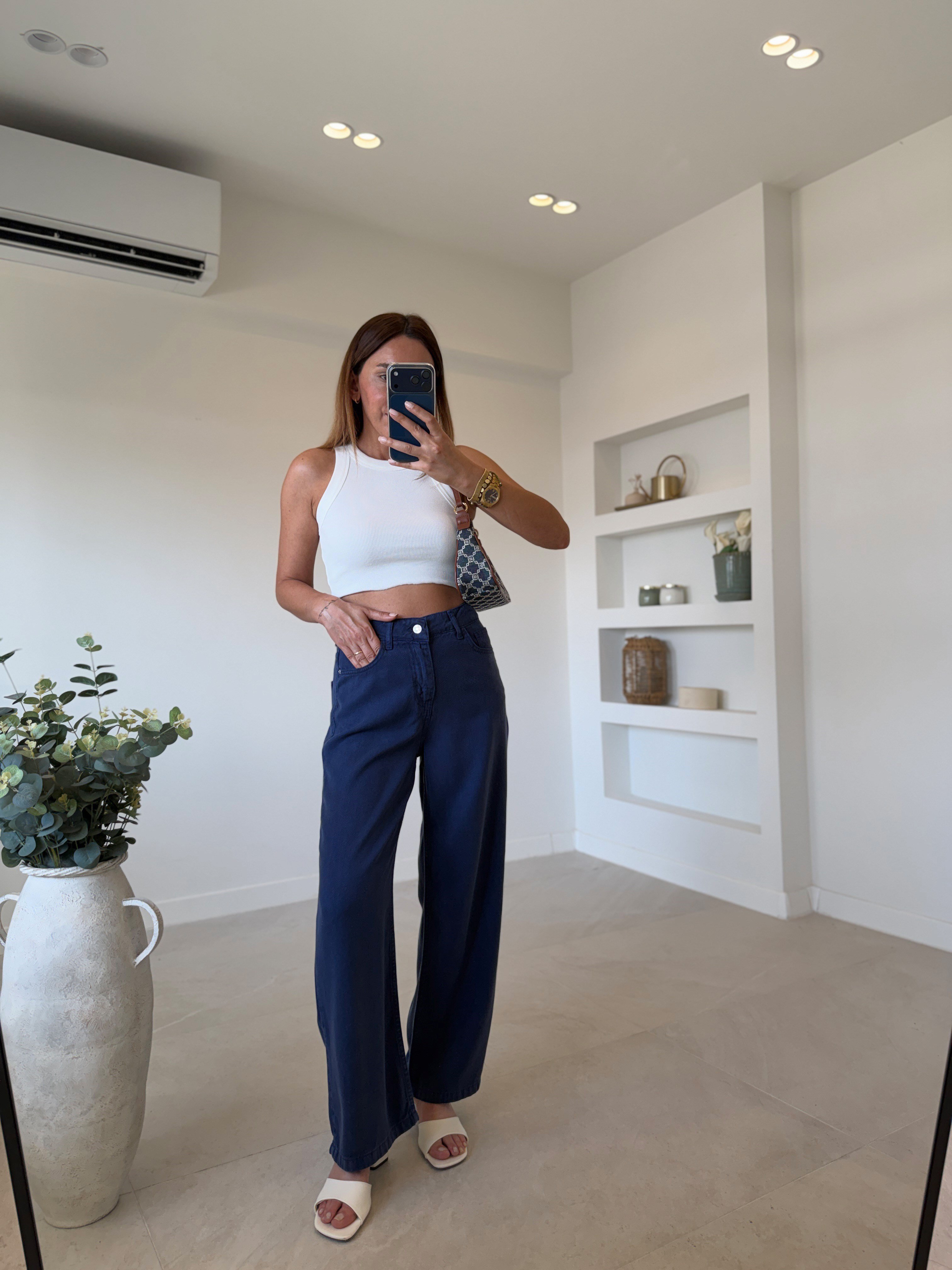 01026 Culotte Lacivert Tensel Pantolon