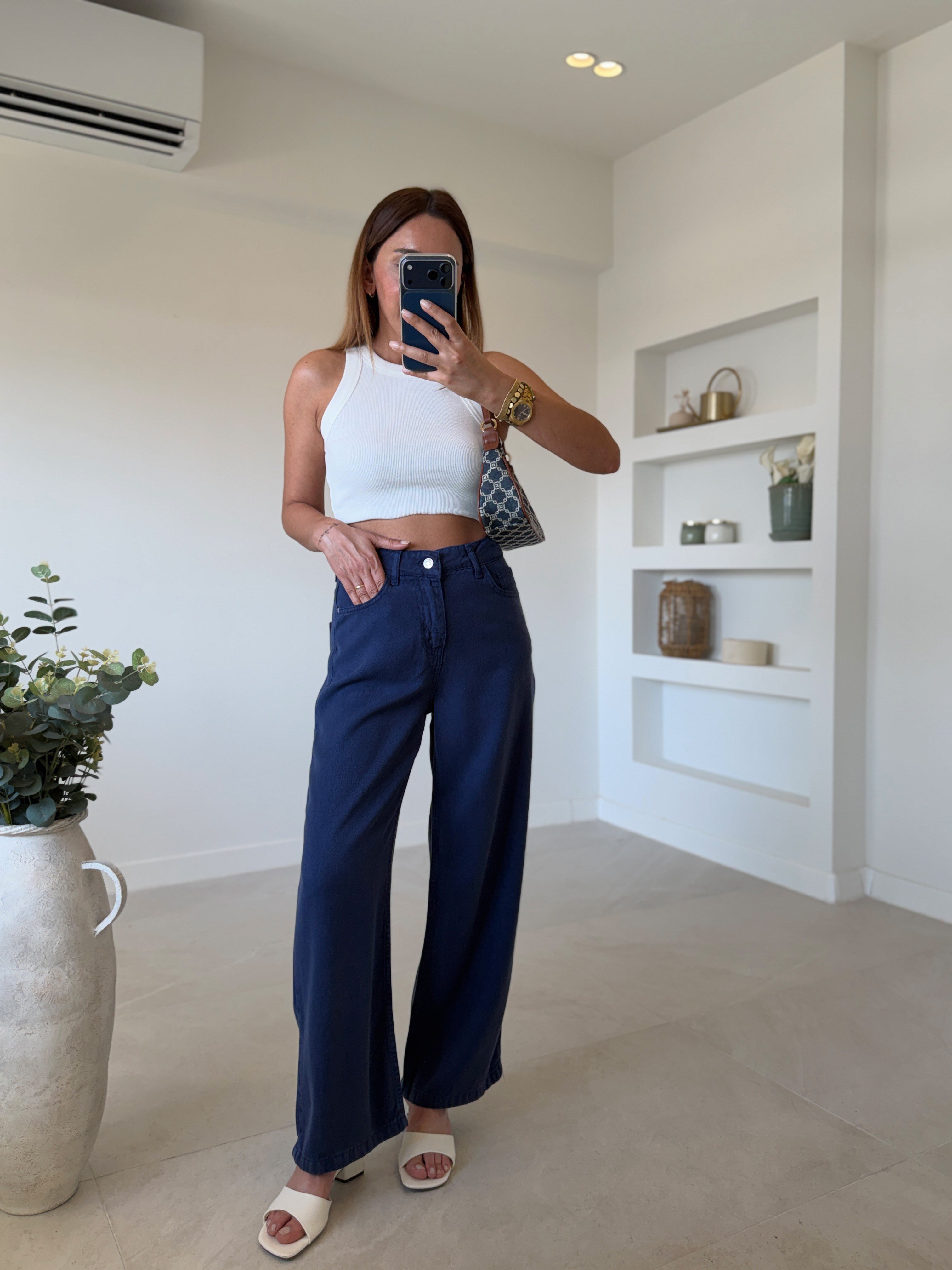 01026 Culotte Lacivert Tensel Pantolon