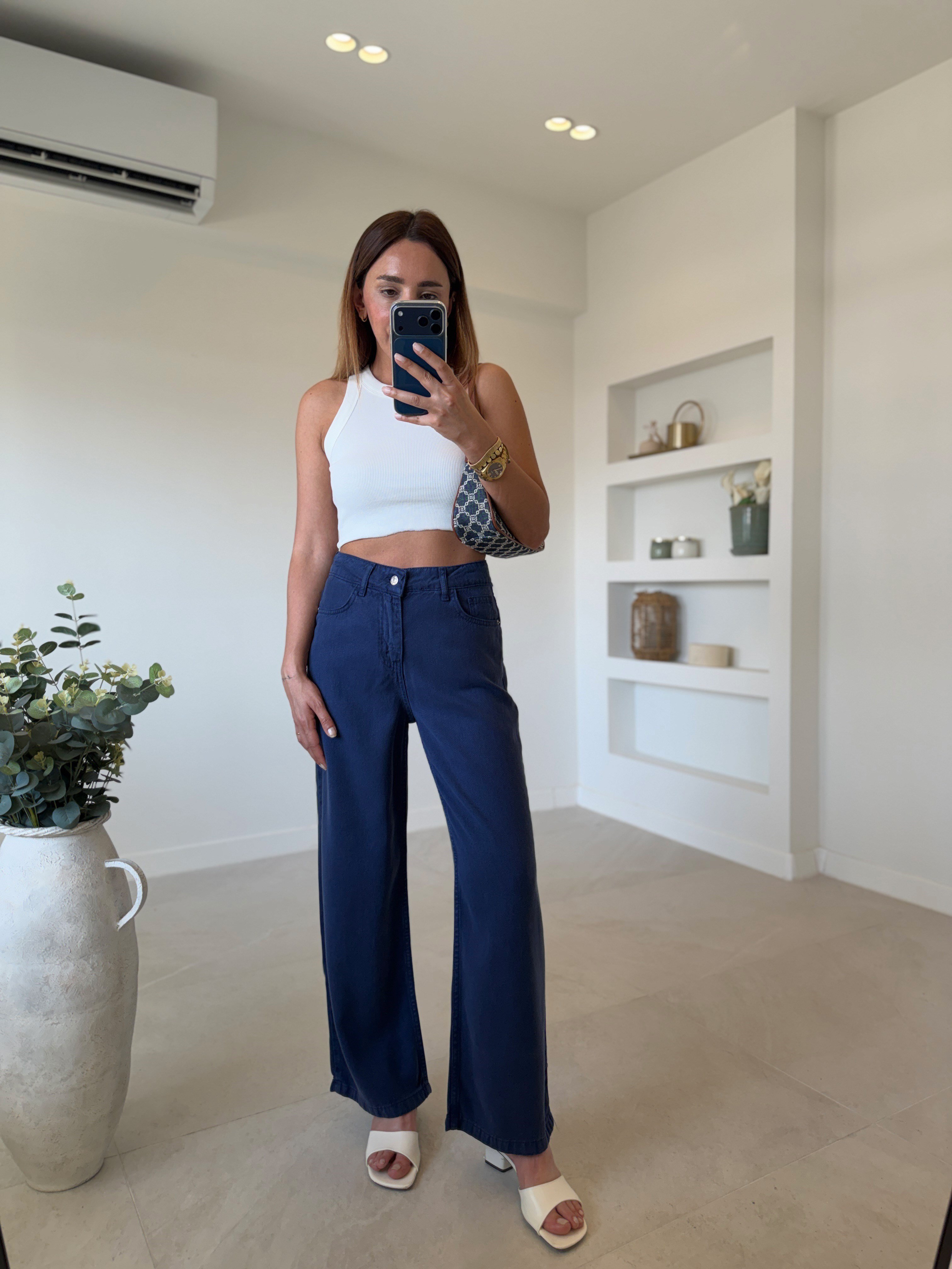 01026 Culotte Lacivert Tensel Pantolon