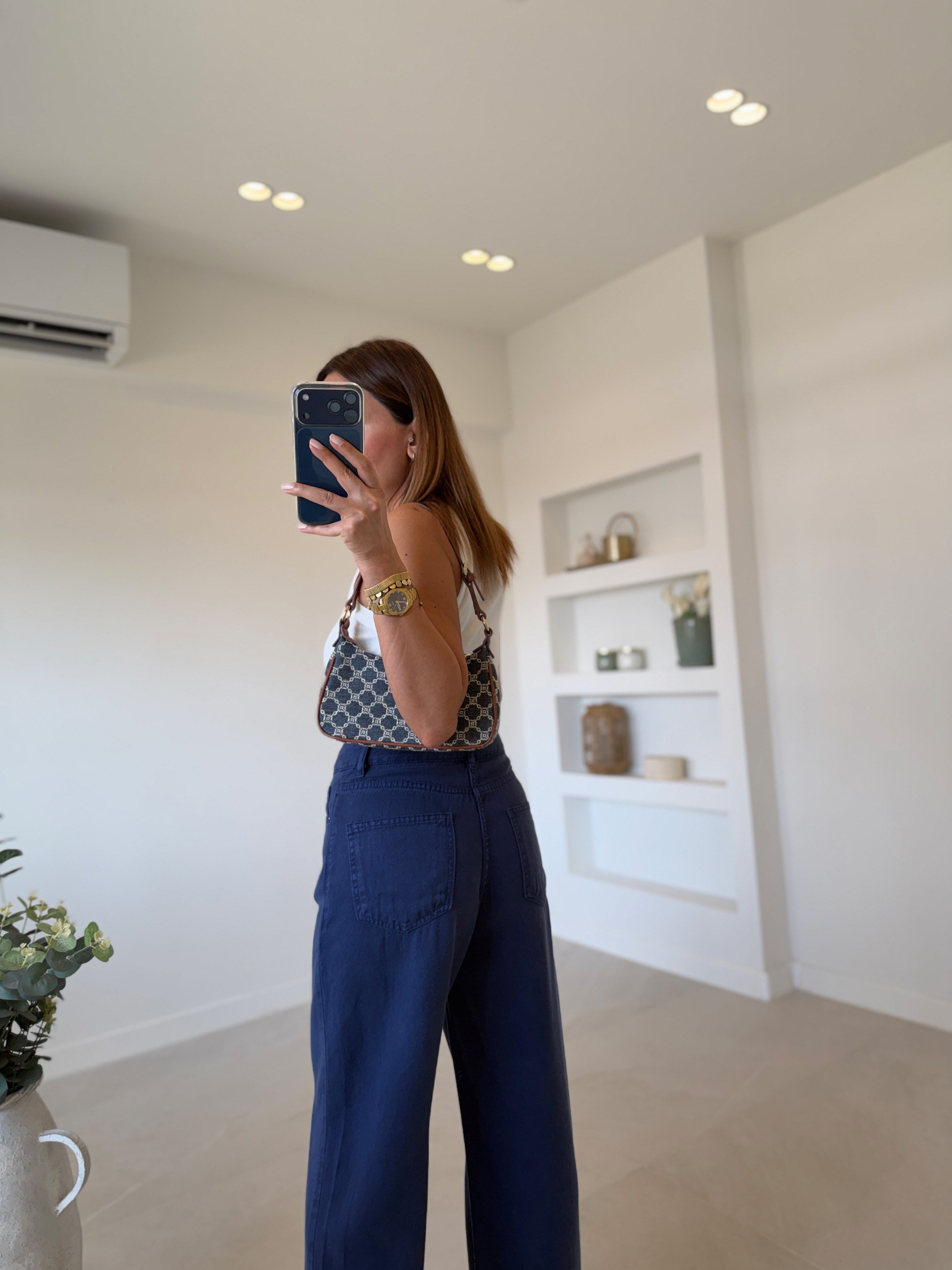 01026 Culotte Lacivert Tensel Pantolon