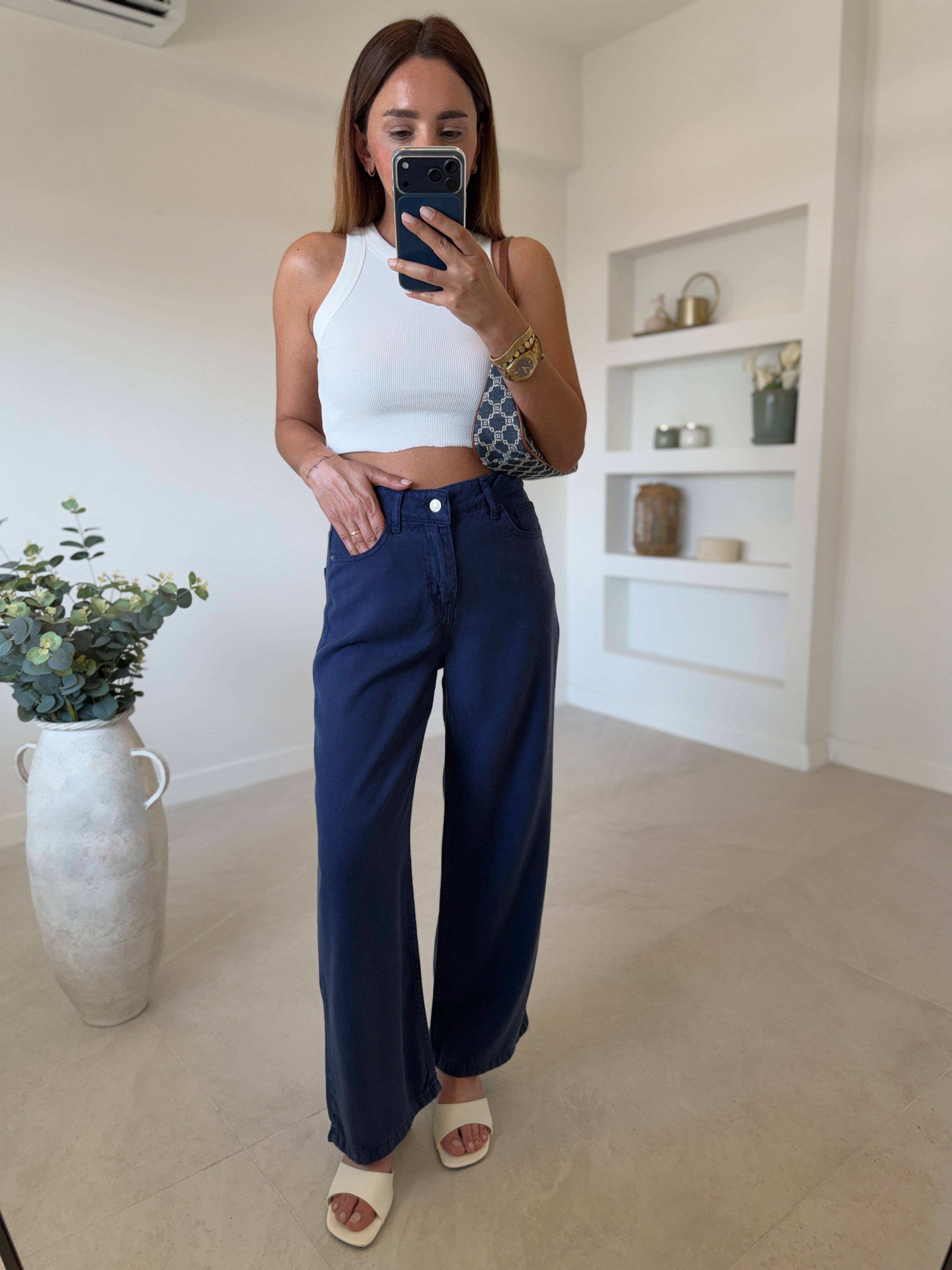 01026 Culotte Lacivert Tensel Pantolon