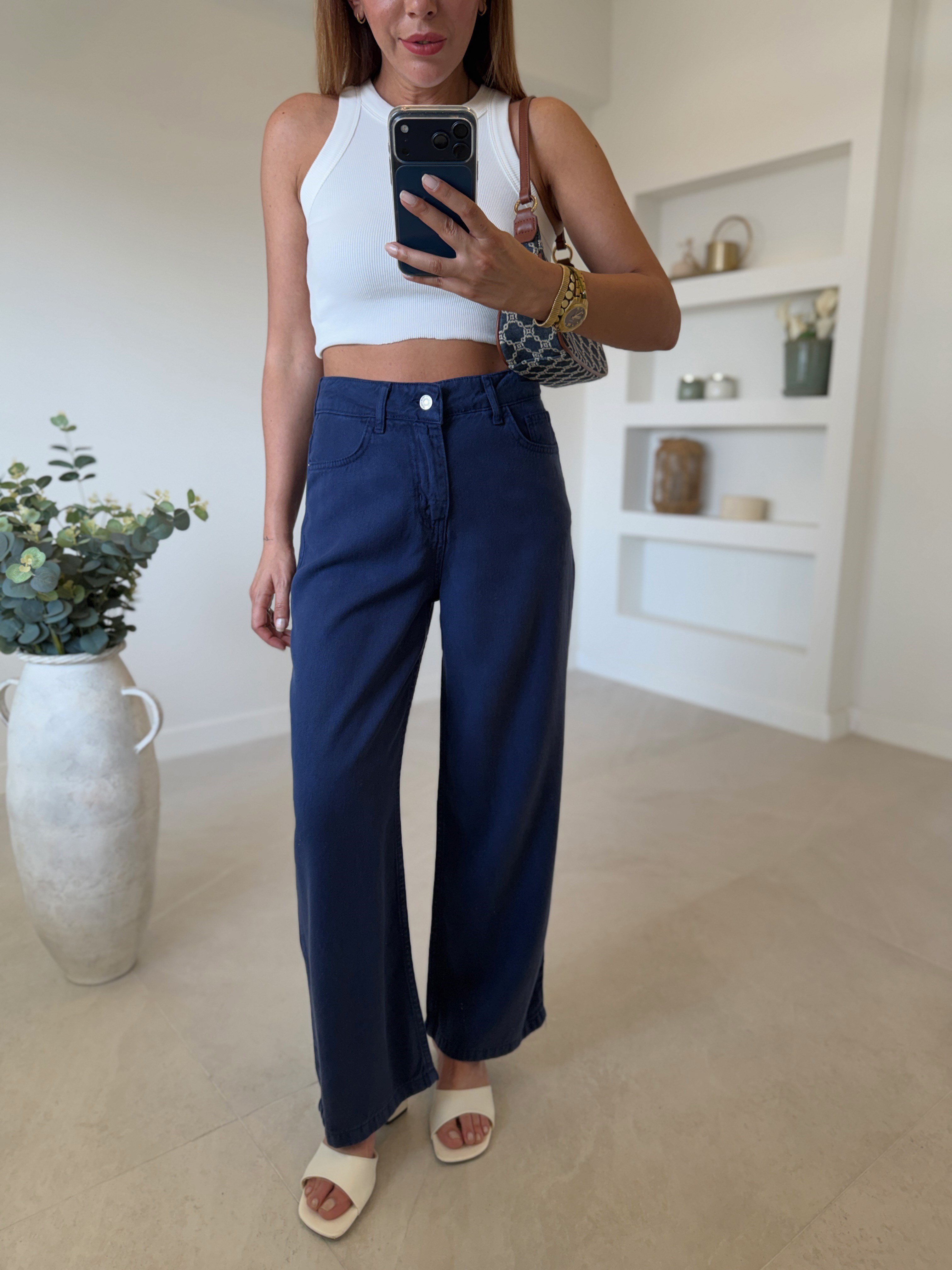 01026 Culotte Lacivert Tensel Pantolon