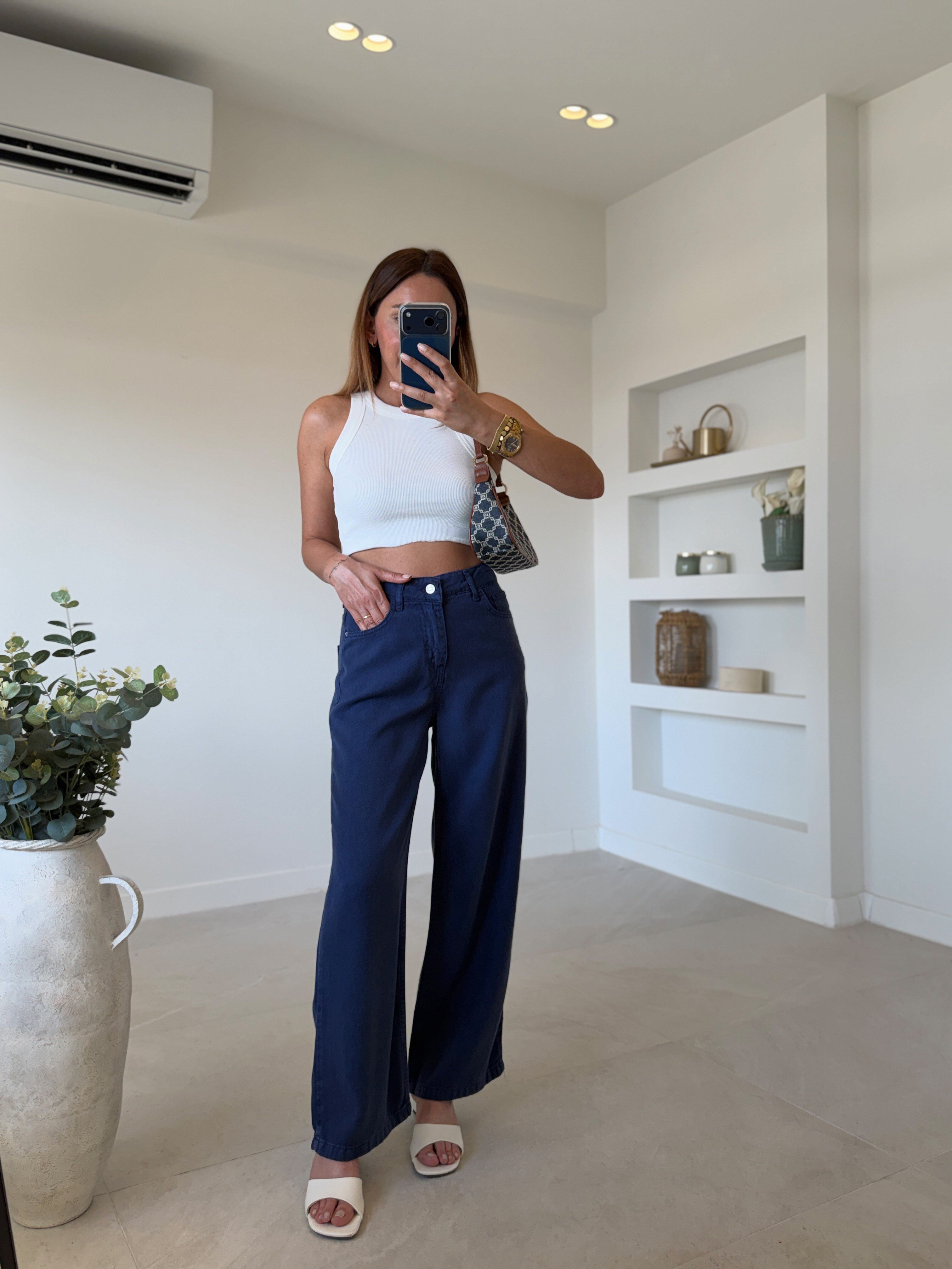 01026 Culotte Lacivert Tensel Pantolon