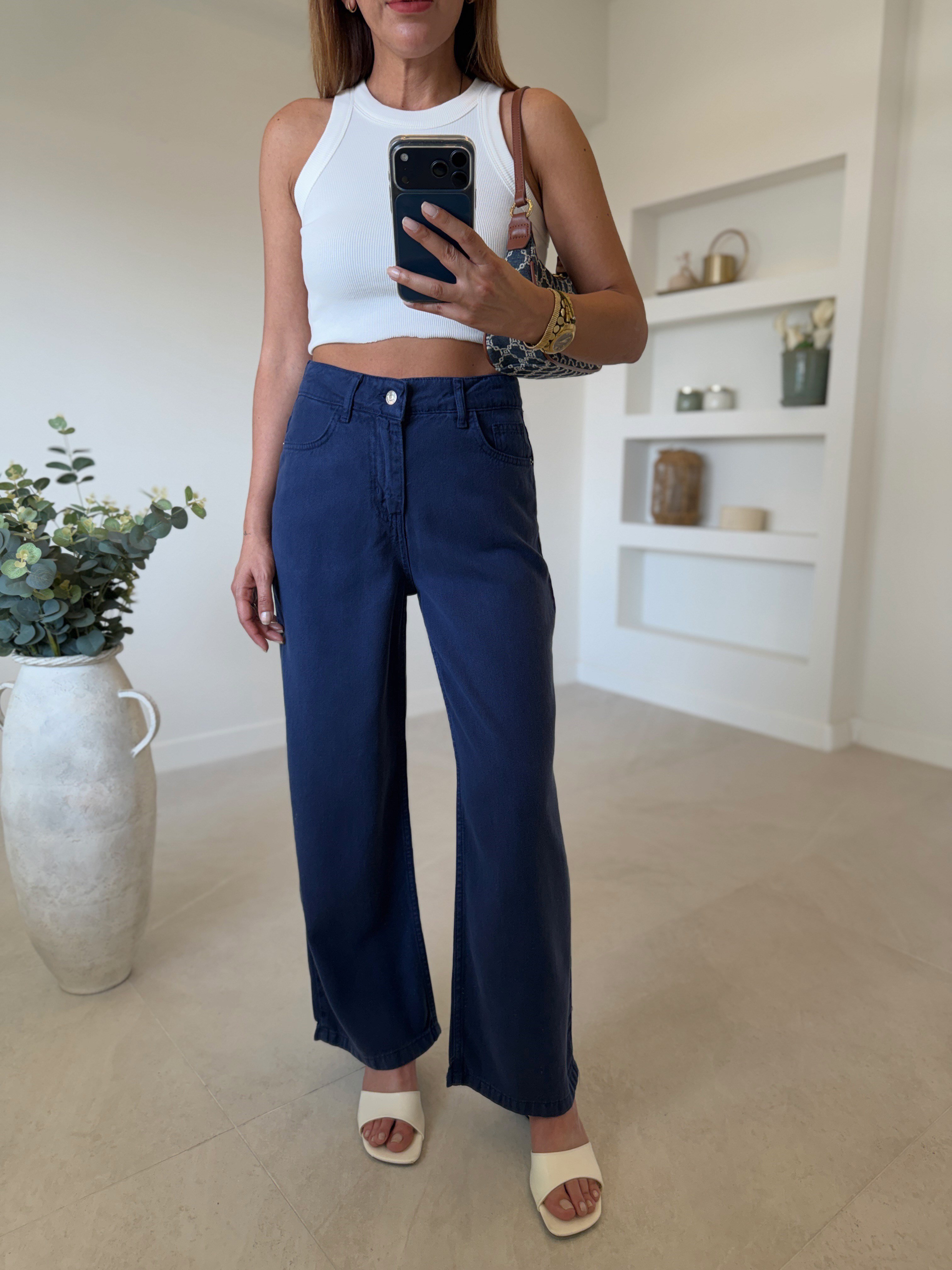 01026 Culotte Lacivert Tensel Pantolon