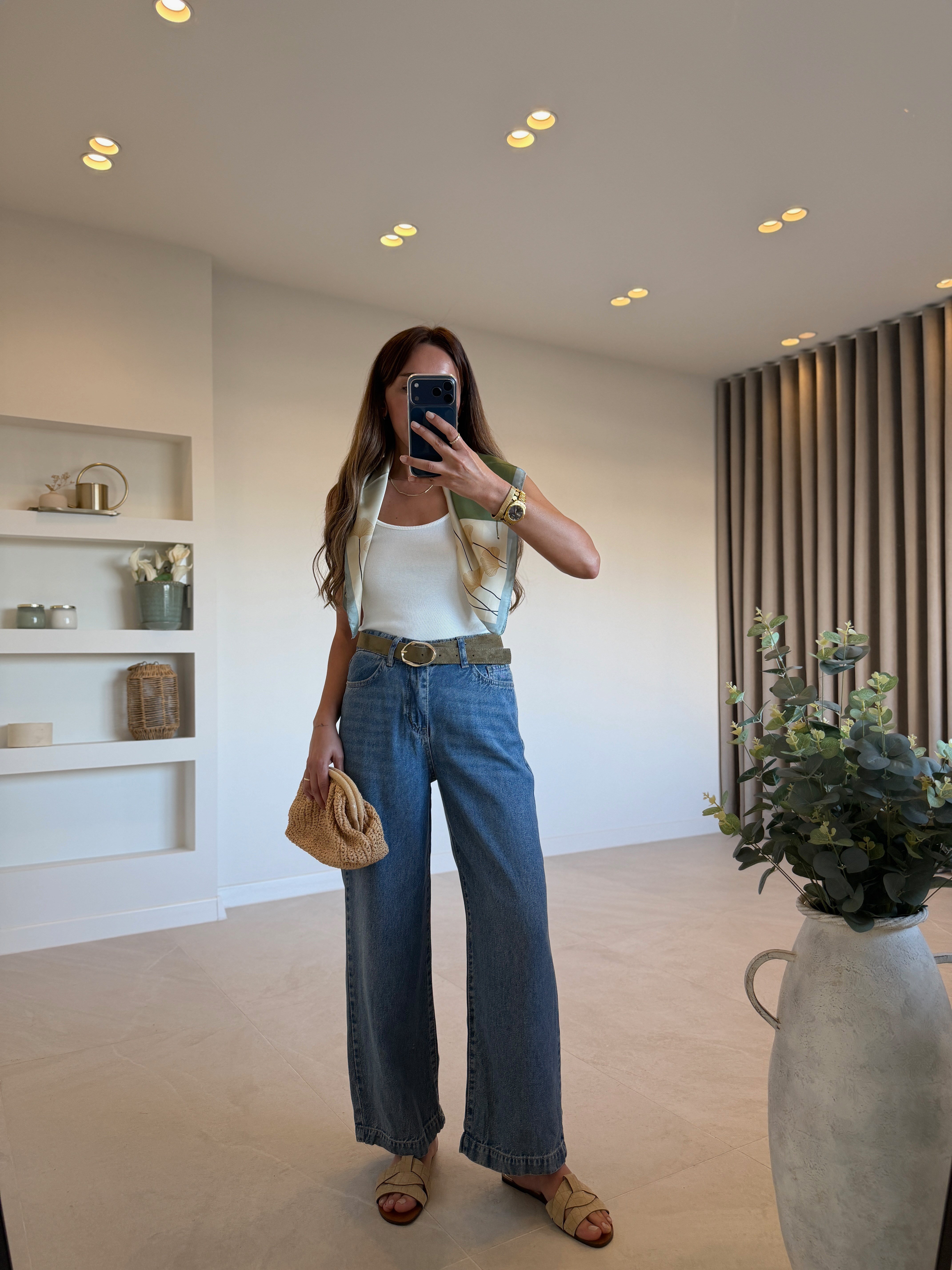 01026 Kemerli Tensel Jean Pantolon