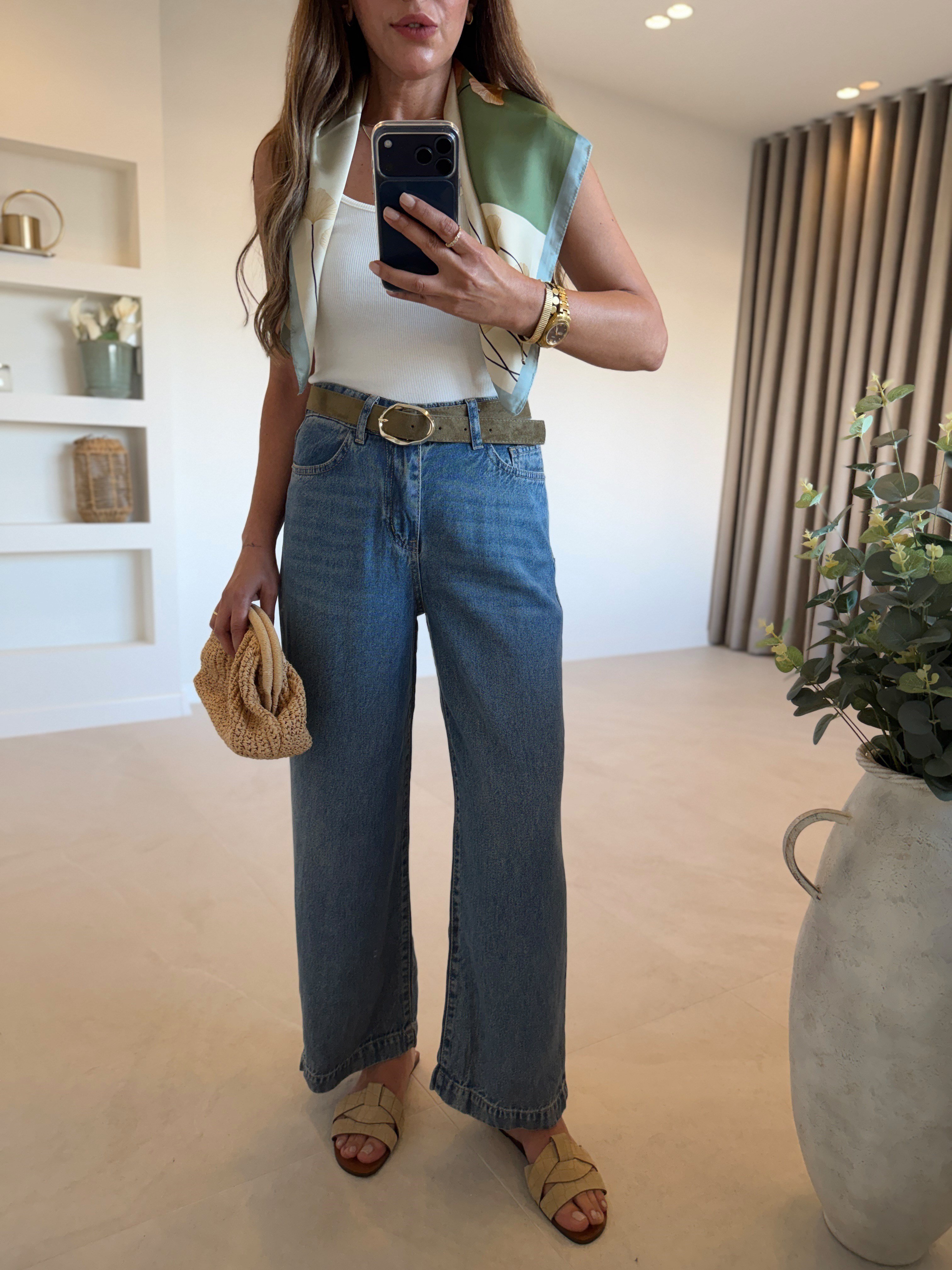 01026 Kemerli Tensel Jean Pantolon