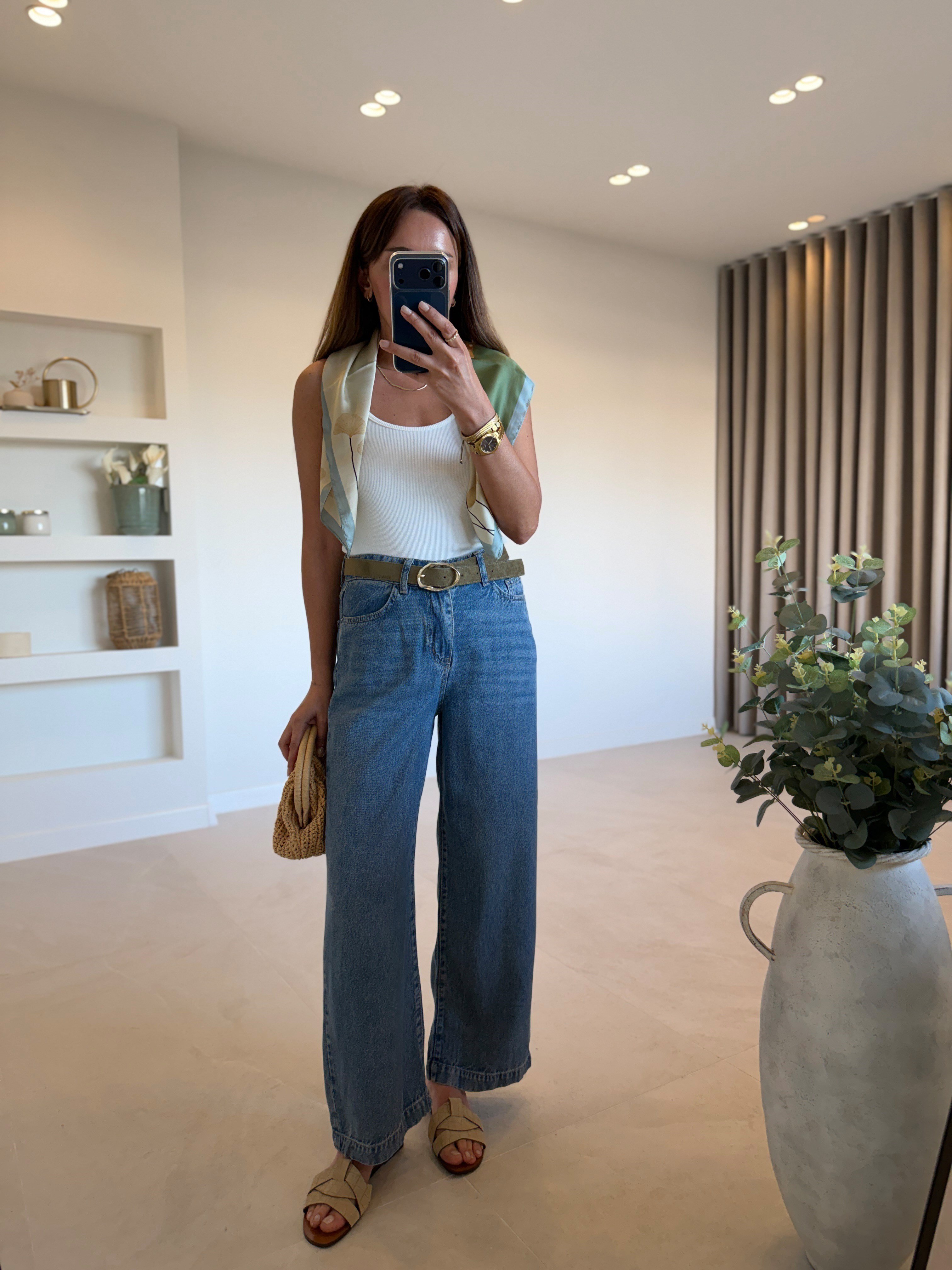 01026 Kemerli Tensel Jean Pantolon