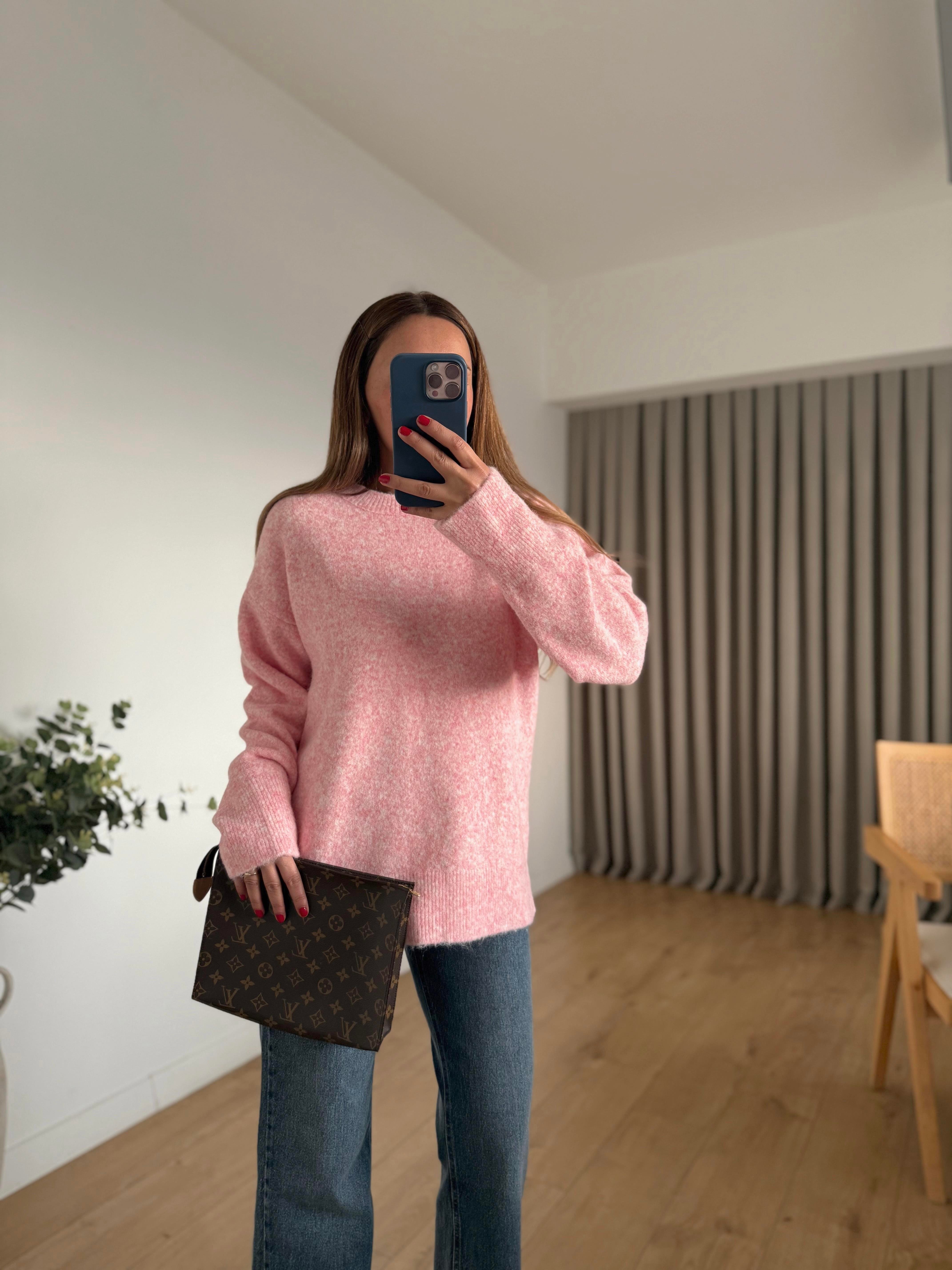 0494 Yumoş Pembe Basic Triko Kazak