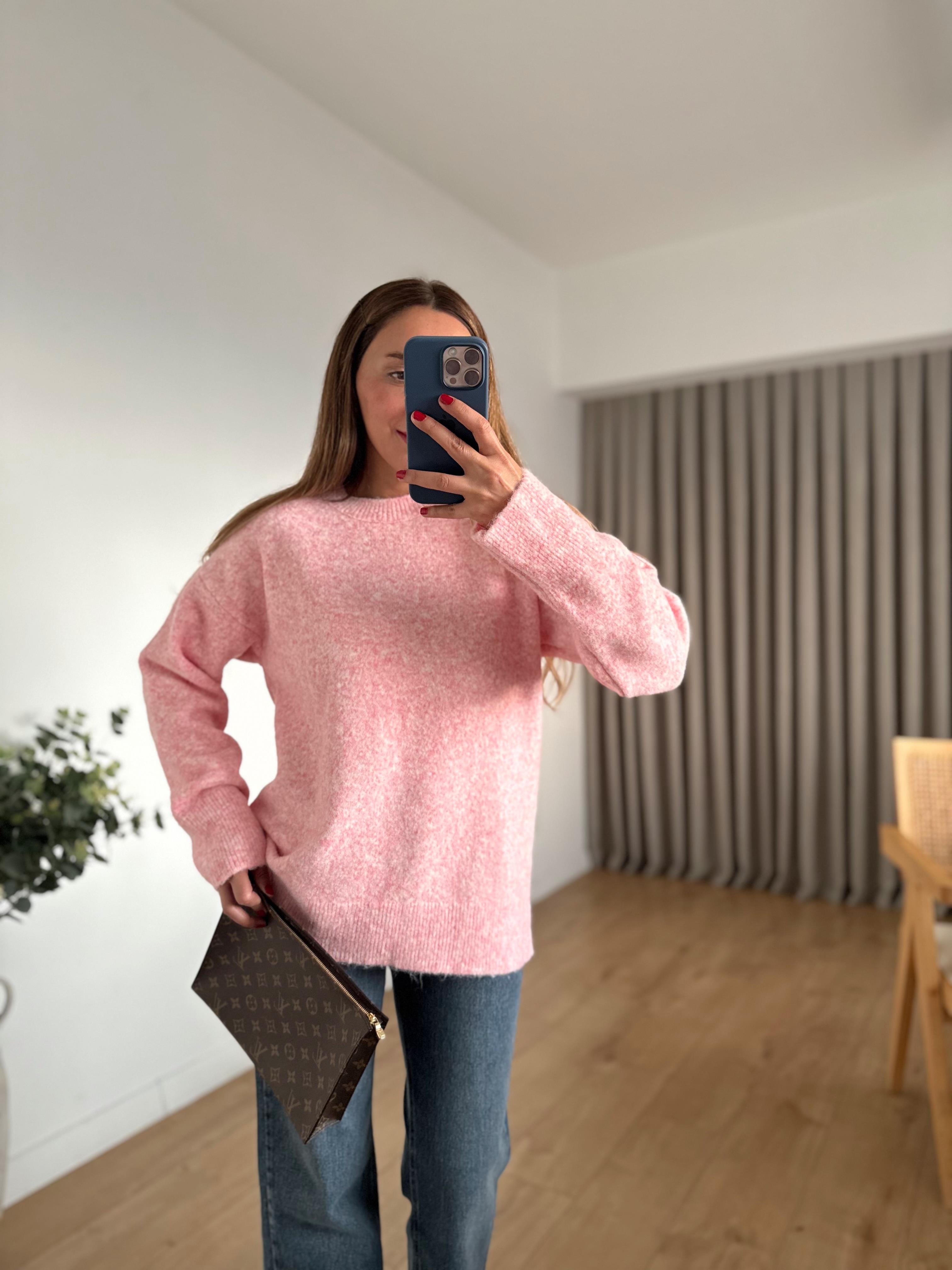 0494 Yumoş Pembe Basic Triko Kazak