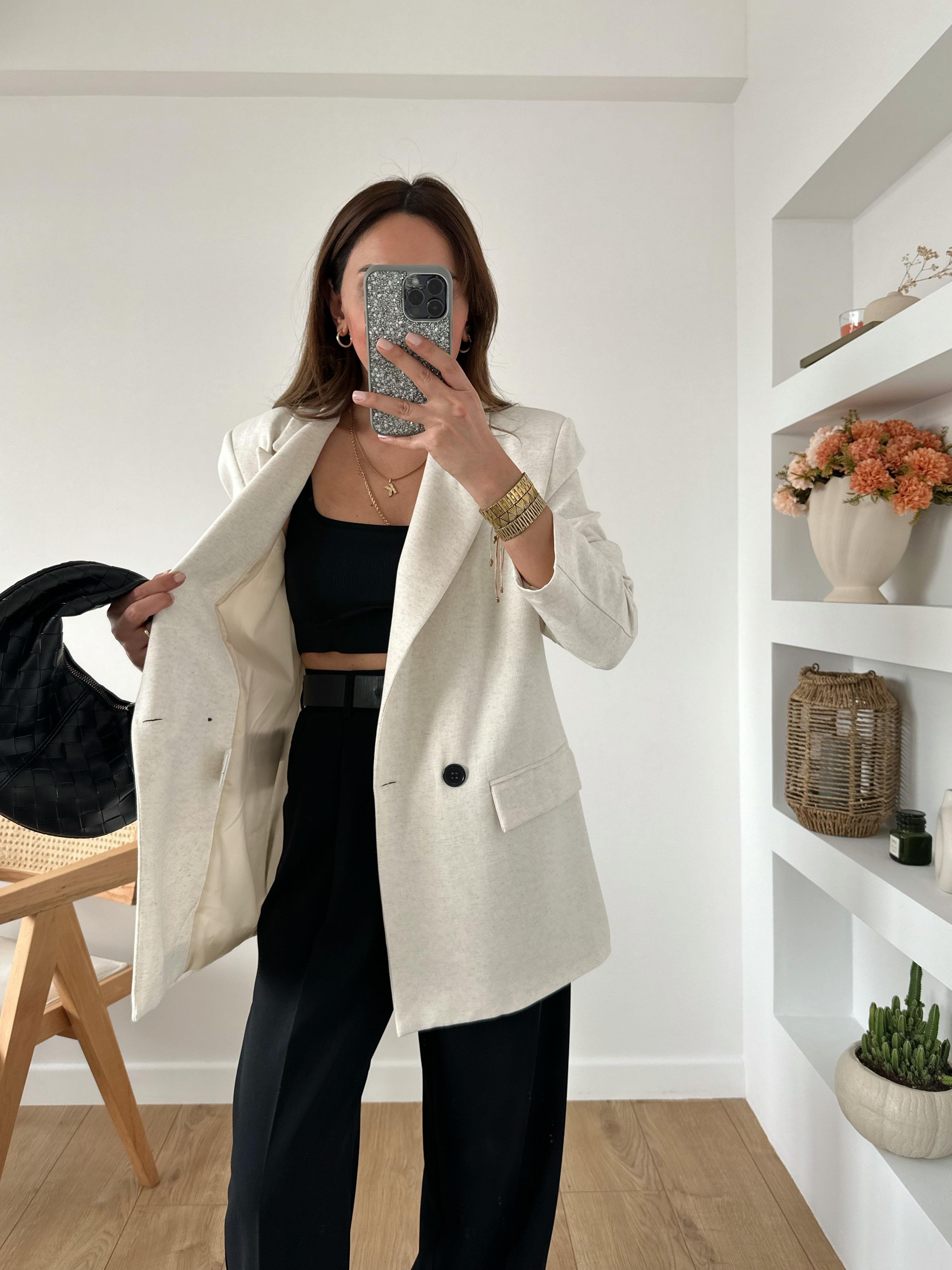 %100 HAM KETEN OVERSIZE ASTARLI TAŞ RENGİ CEKET