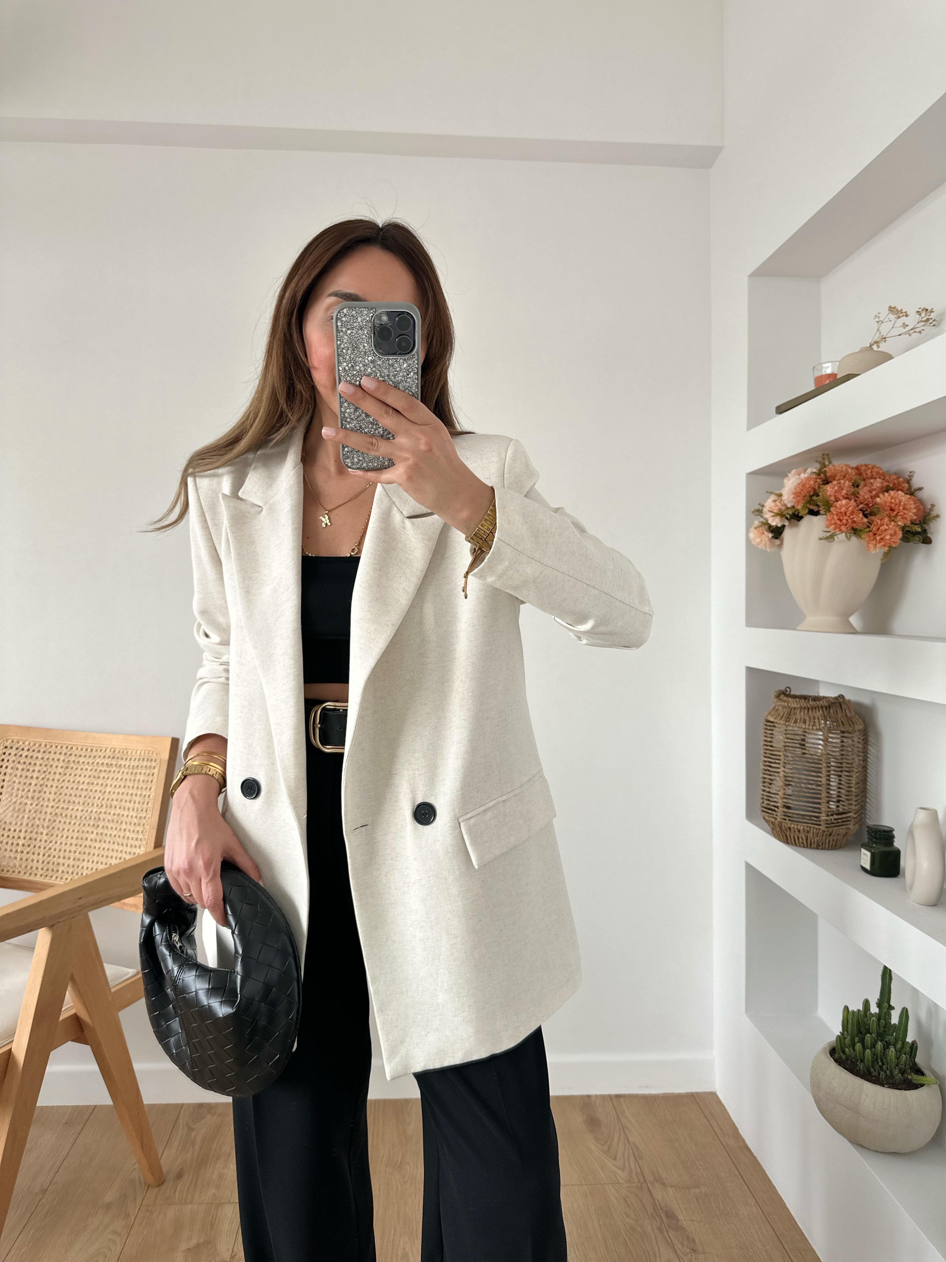 %100 HAM KETEN OVERSIZE ASTARLI TAŞ RENGİ CEKET