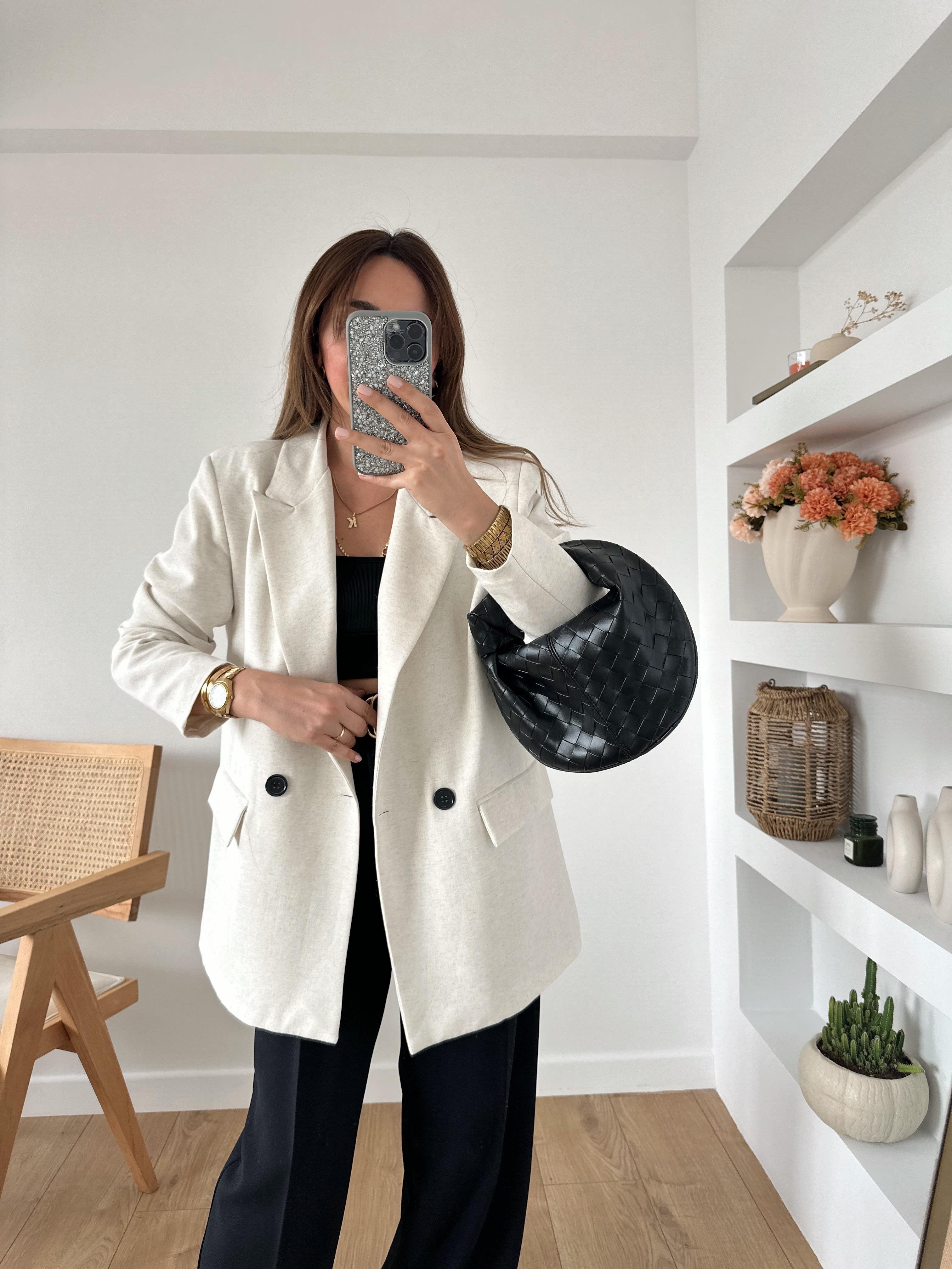 %100 HAM KETEN OVERSIZE ASTARLI TAŞ RENGİ CEKET