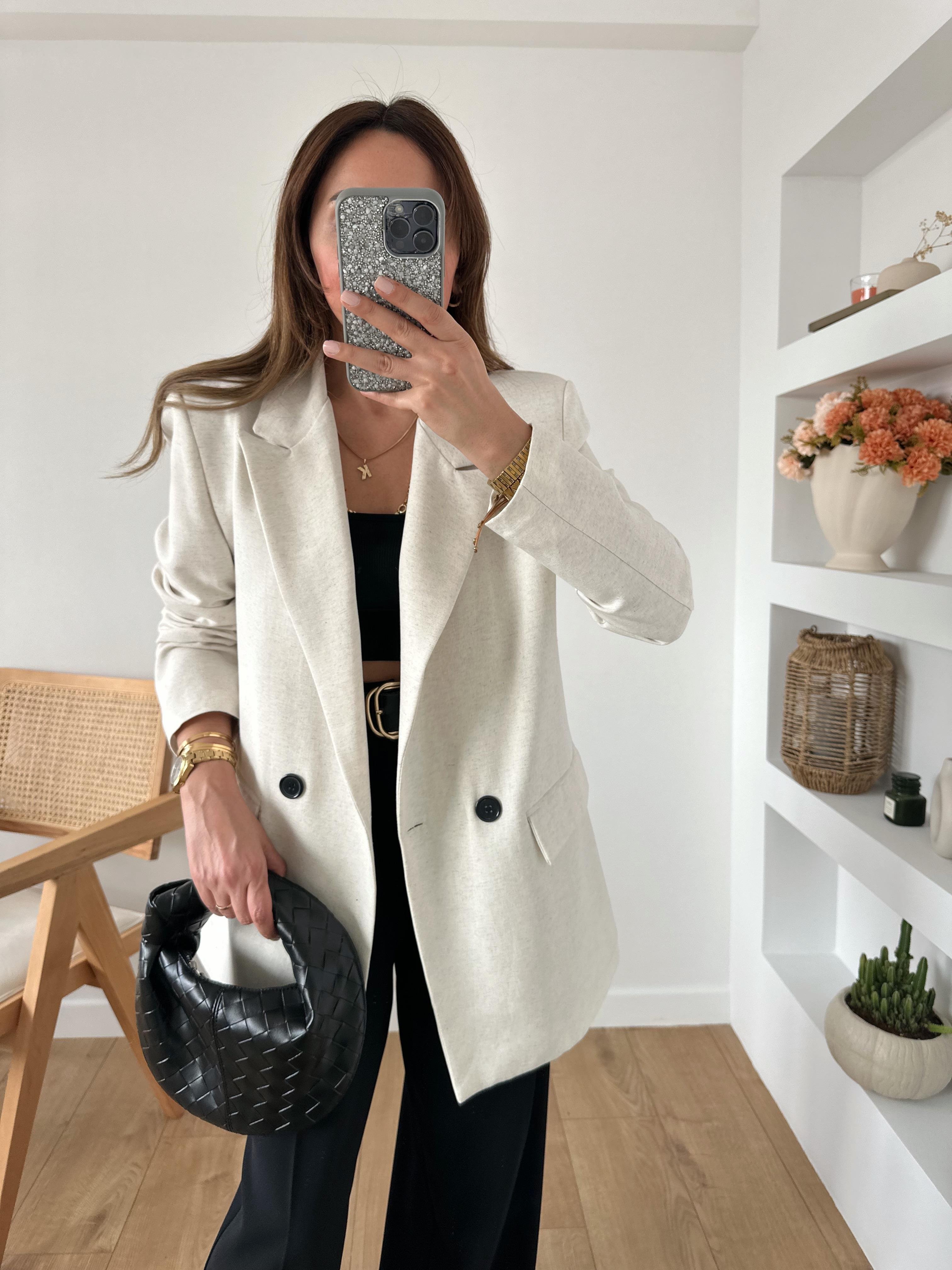 %100 HAM KETEN OVERSIZE ASTARLI TAŞ RENGİ CEKET
