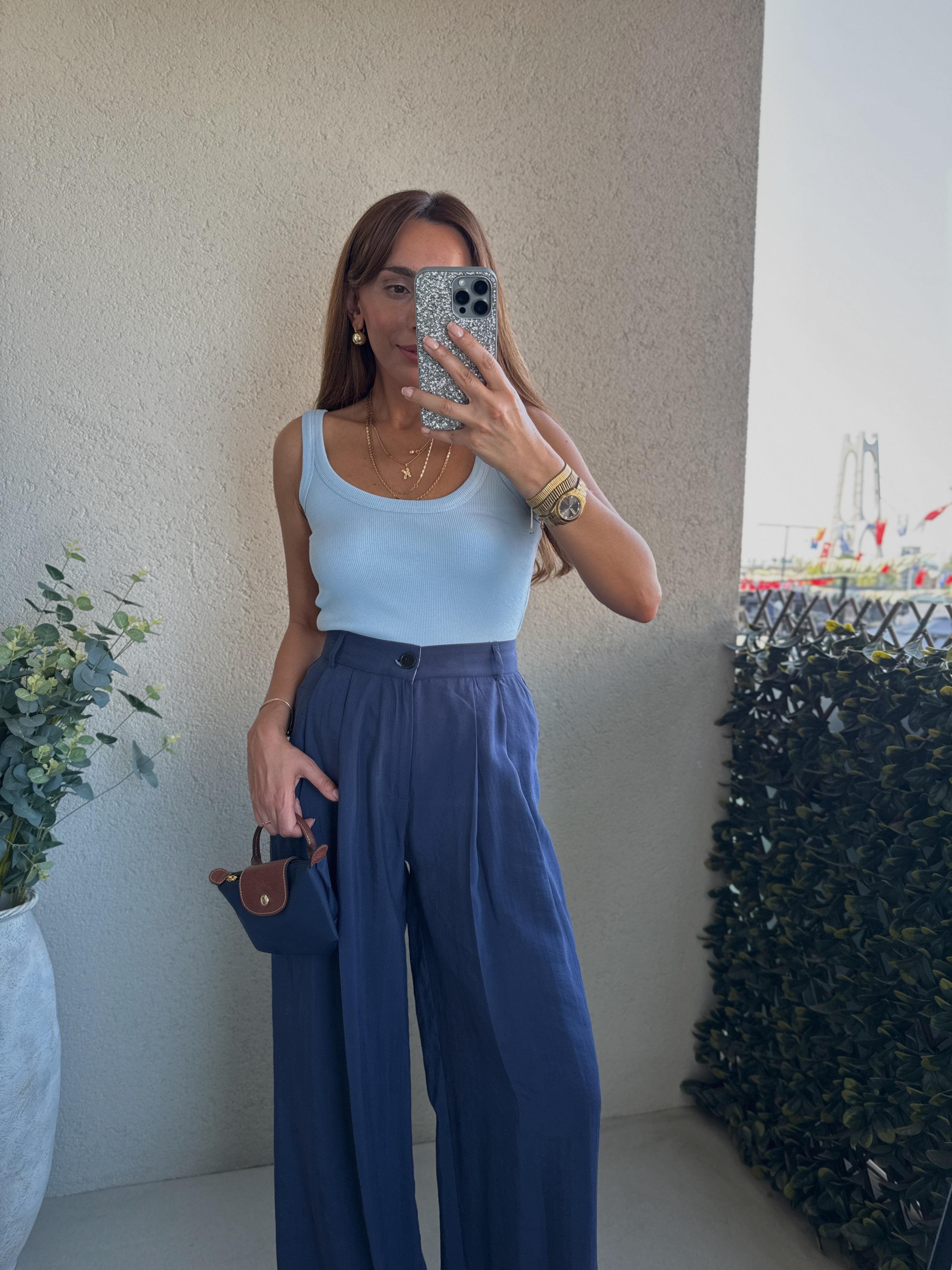 1002 Jasmin MD Muadil Kalın Askılı Bebe Mavi Atlet