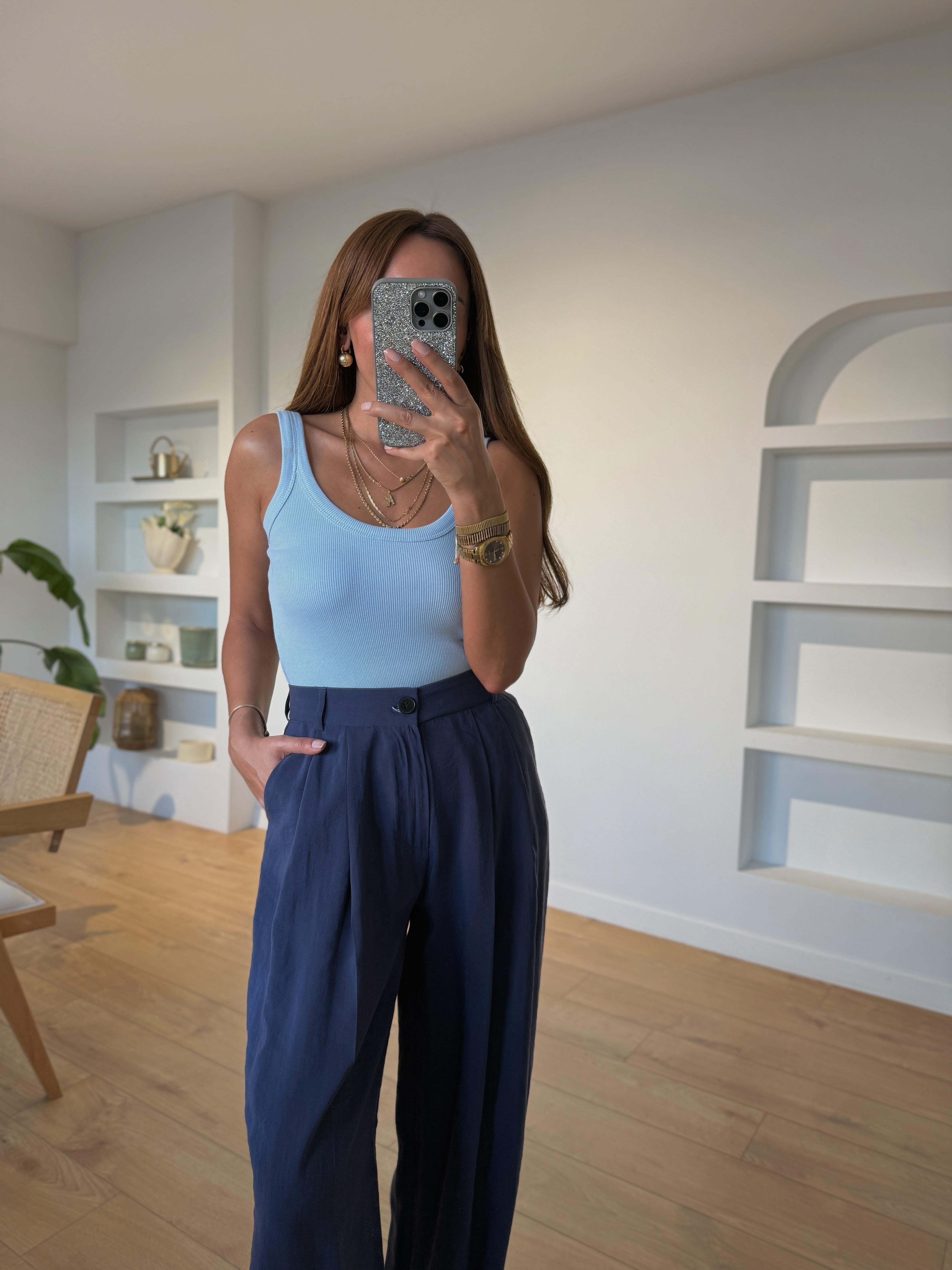 1002 Jasmin MD Muadil Kalın Askılı Bebe Mavi Atlet