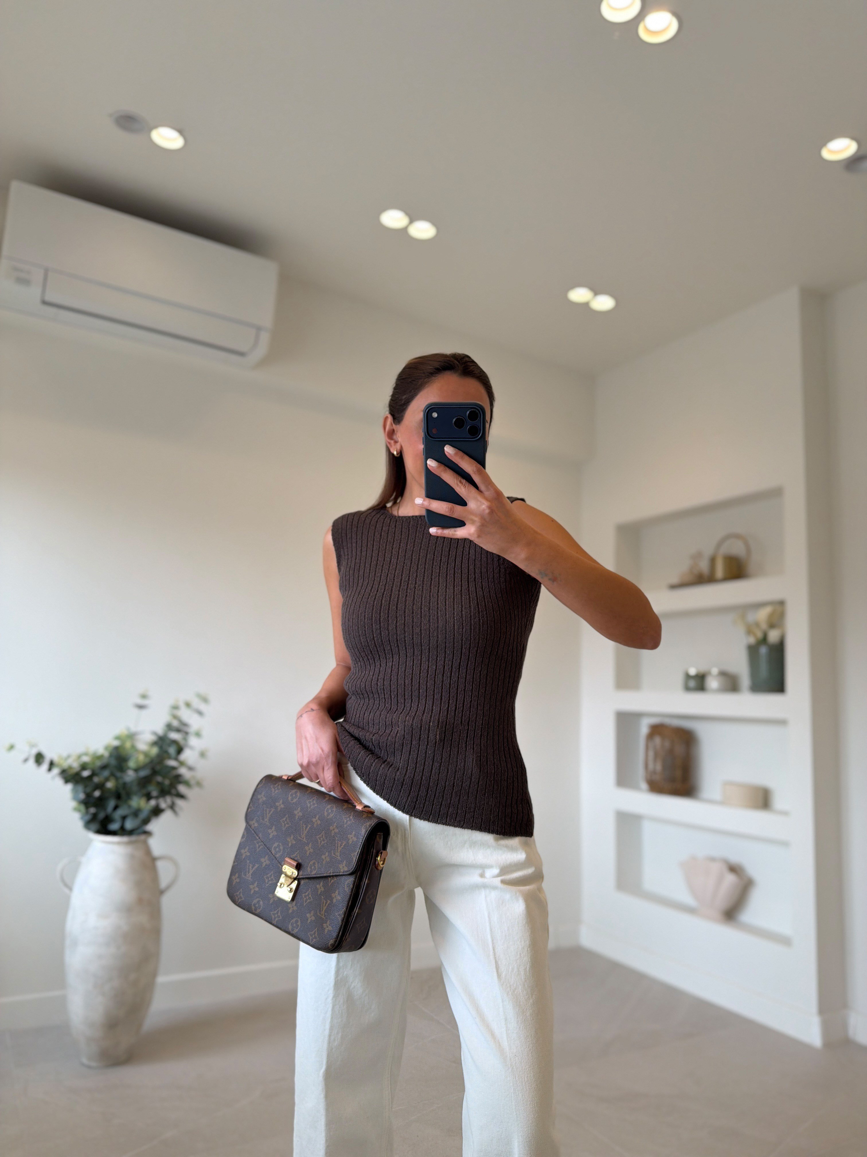 1002 Sırt Dantelli Kahve Atlet