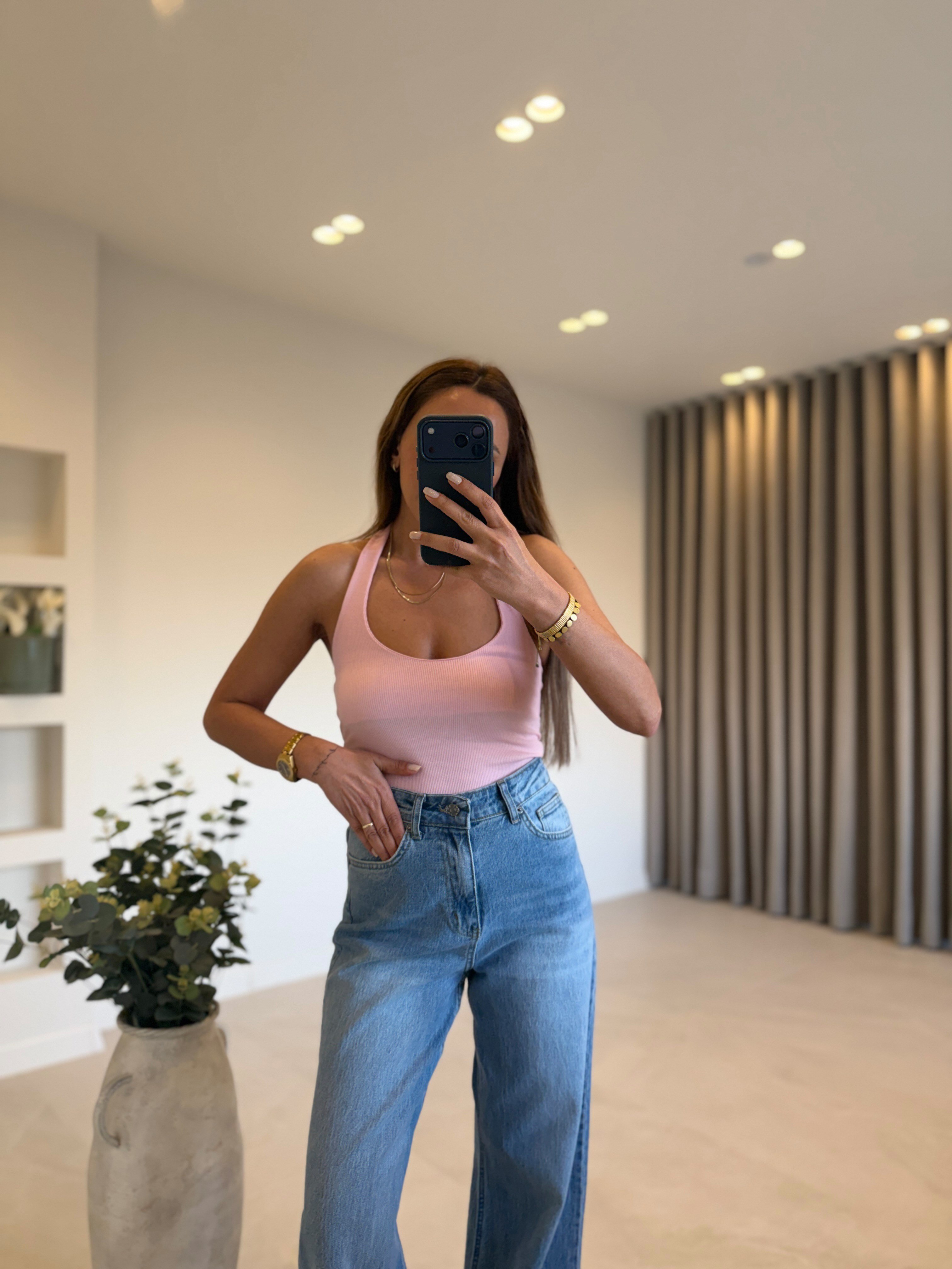 1013 Boyundan Geçmeli Pembe Atlet