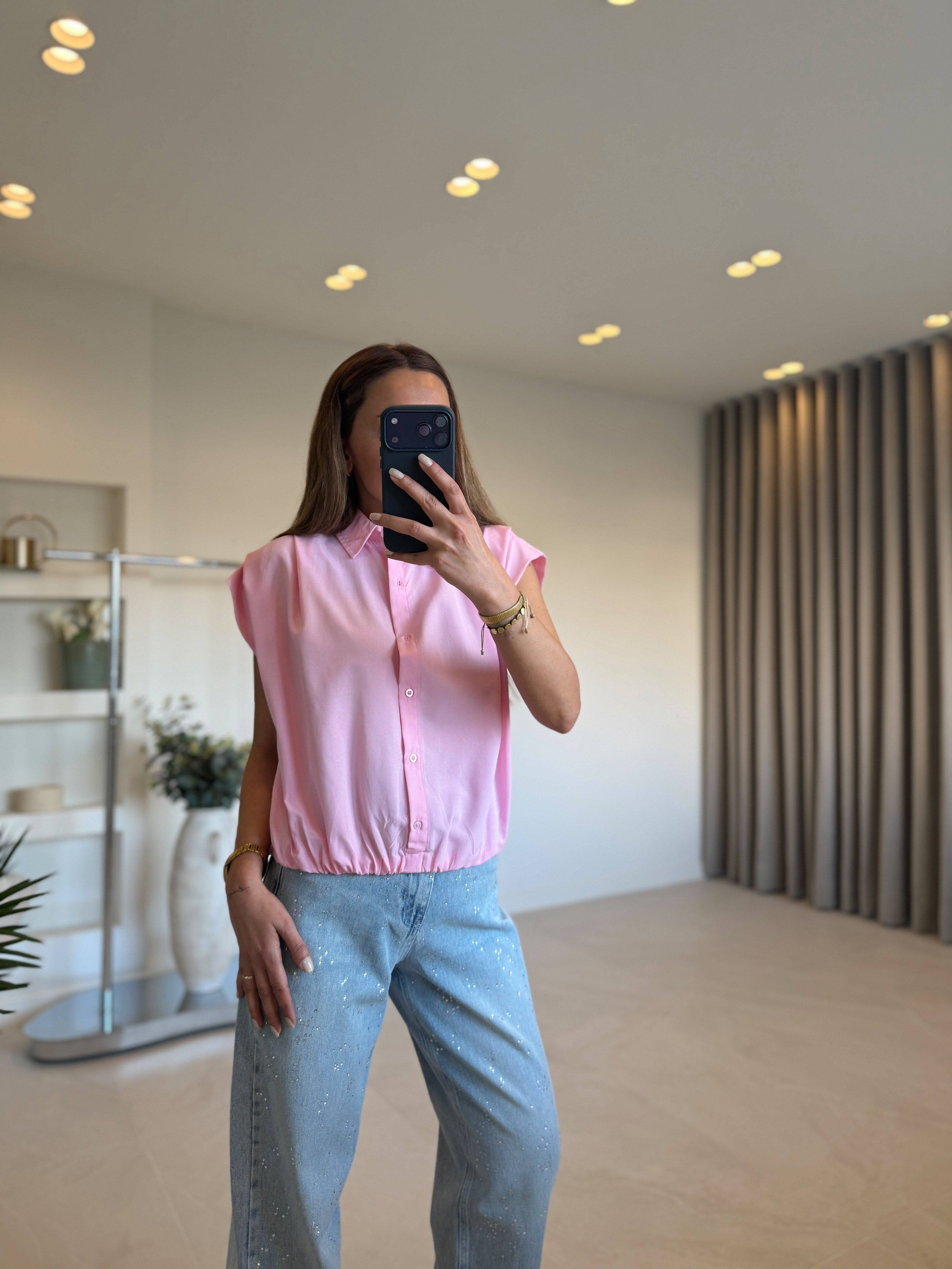 1030 Kolsuz Pembe Gömlek