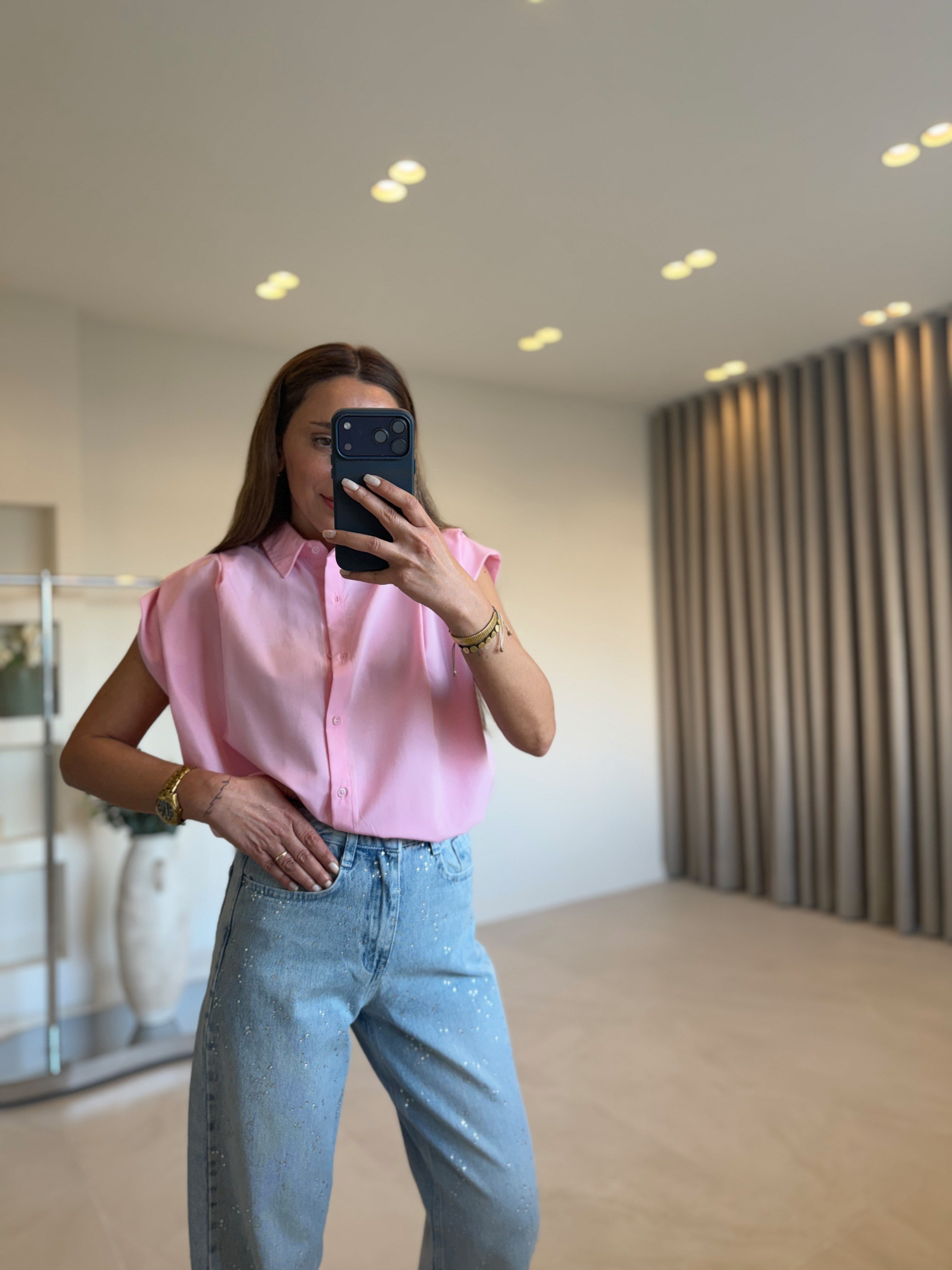 1030 Kolsuz Pembe Gömlek