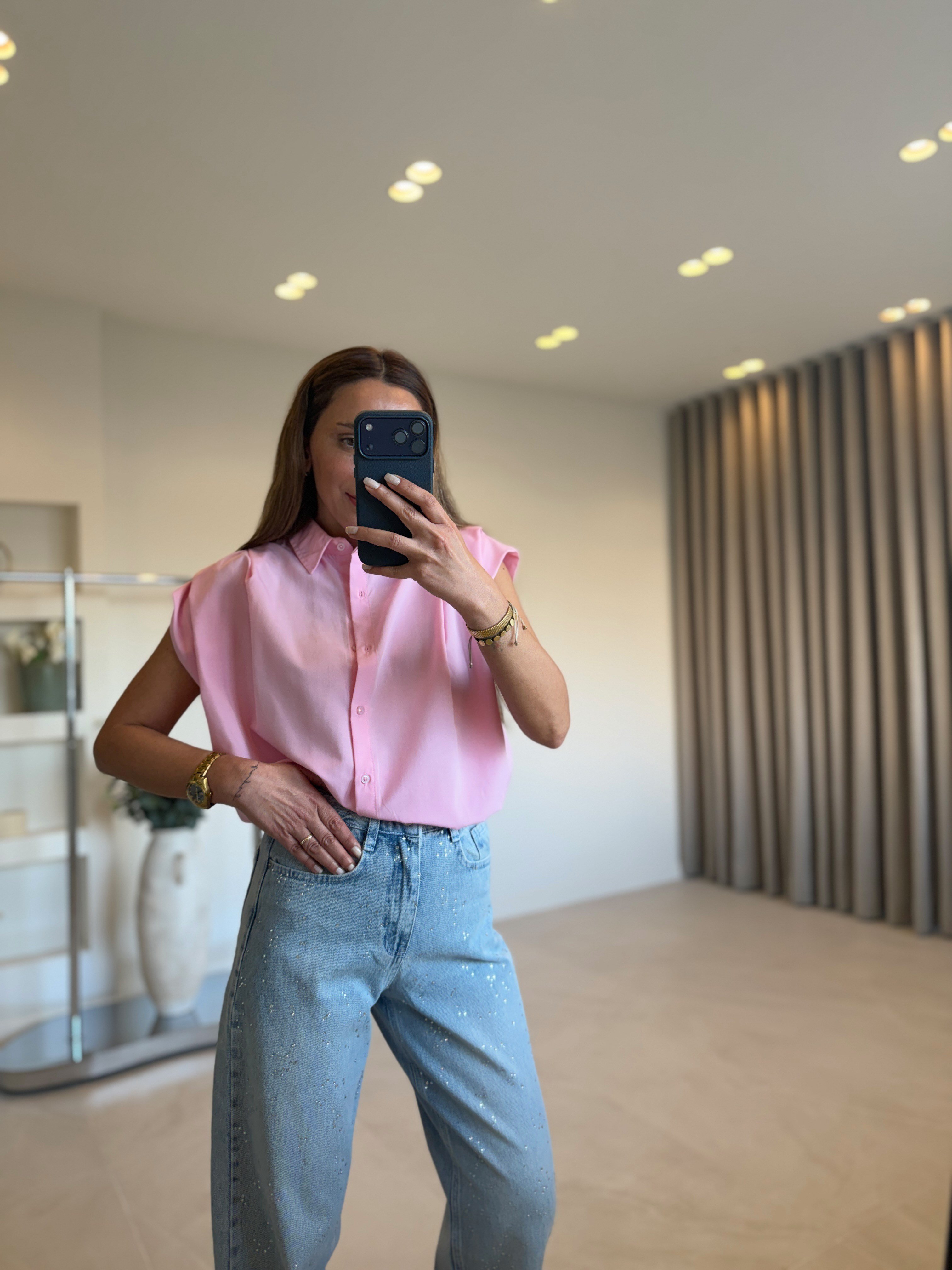 1030 Kolsuz Pembe Gömlek