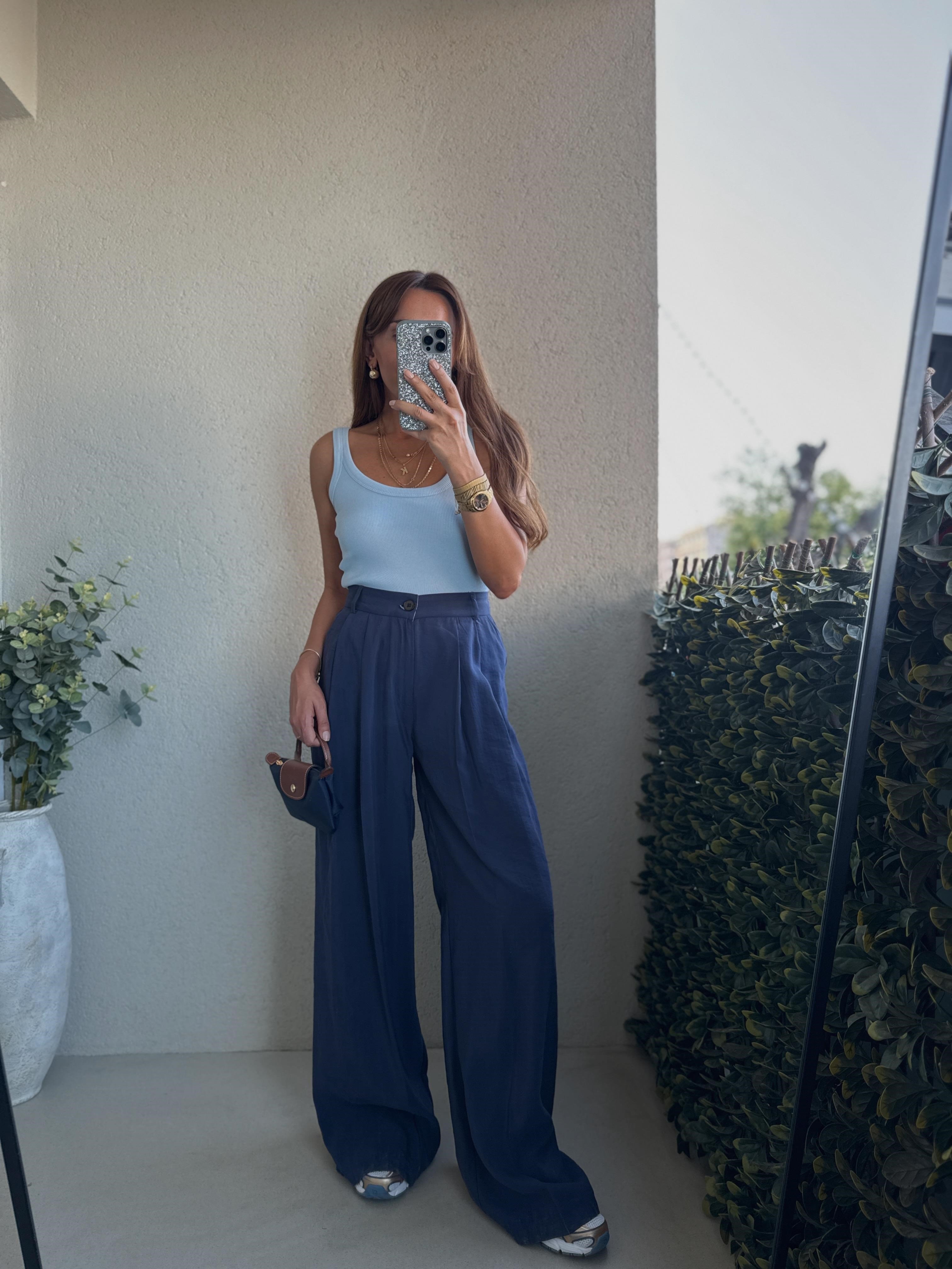 51113 Önü Pileli Lacivert Tensel Pantolon