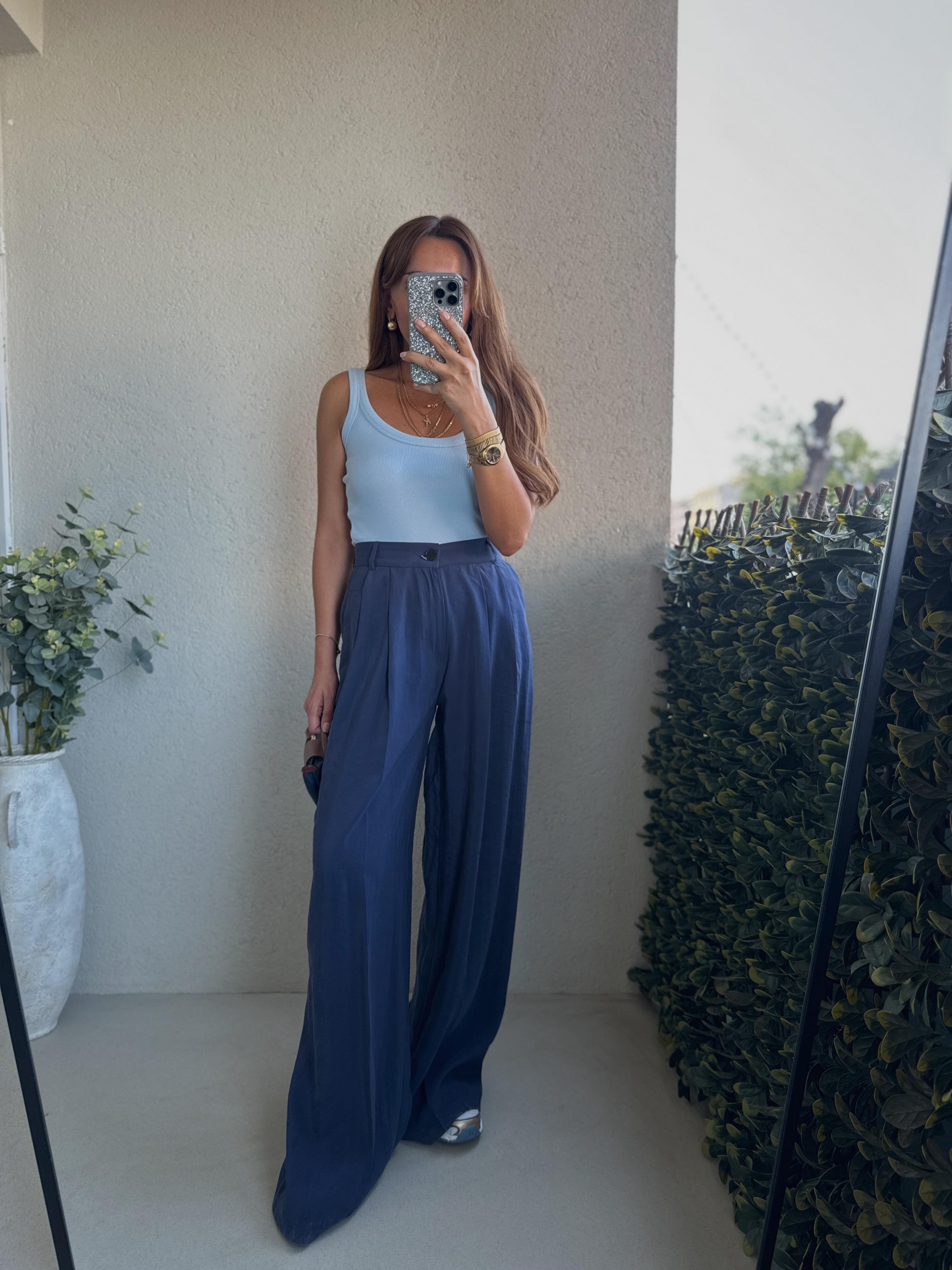 51113 Önü Pileli Lacivert Tensel Pantolon