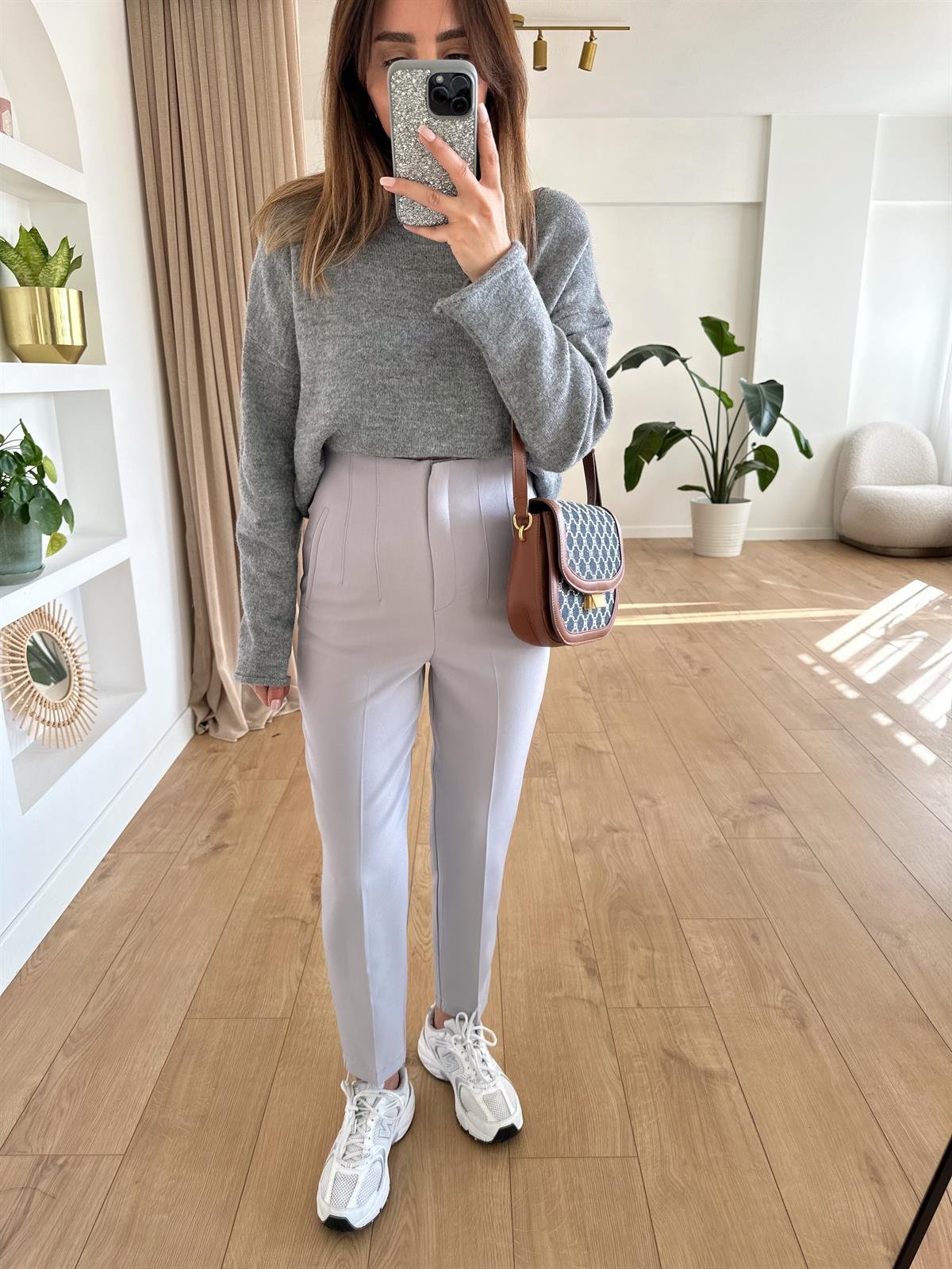 AÇIK GRİ FLATOLU PANTOLON