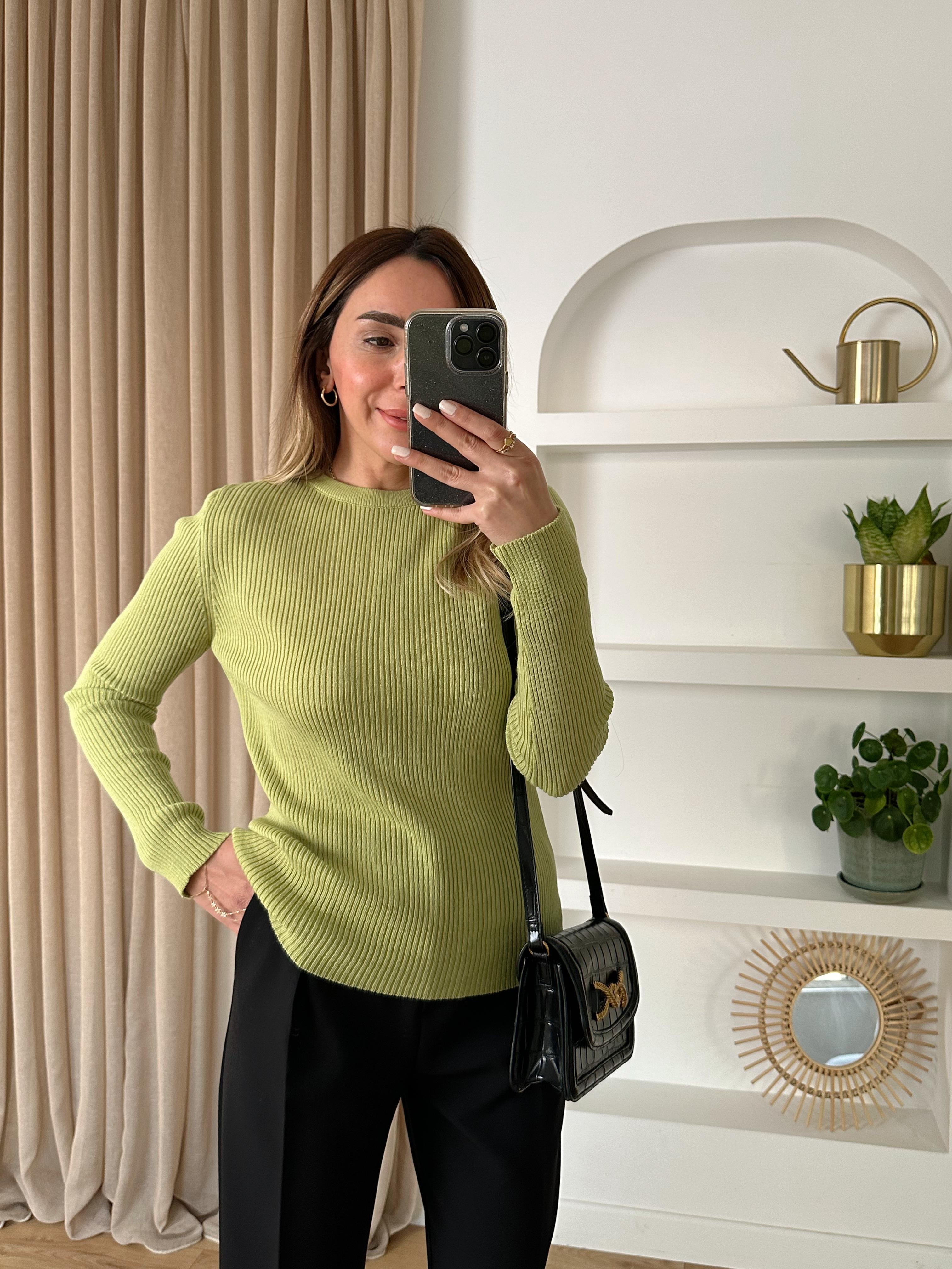 ADELA YEŞİL FİTİLLİ BASIC KAZAK