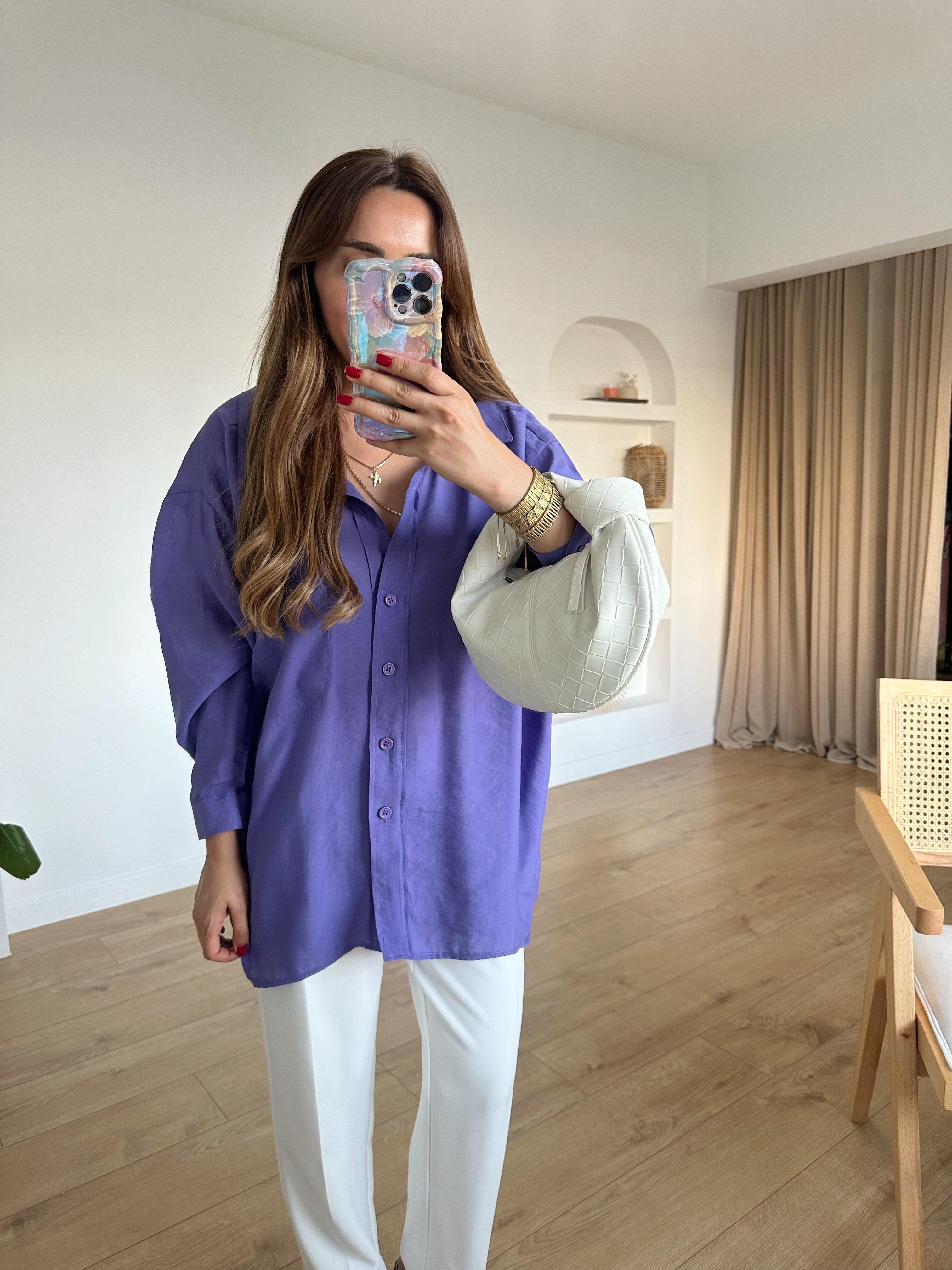 AMY MOR TENSEL OVERSİZE GÖMLEK