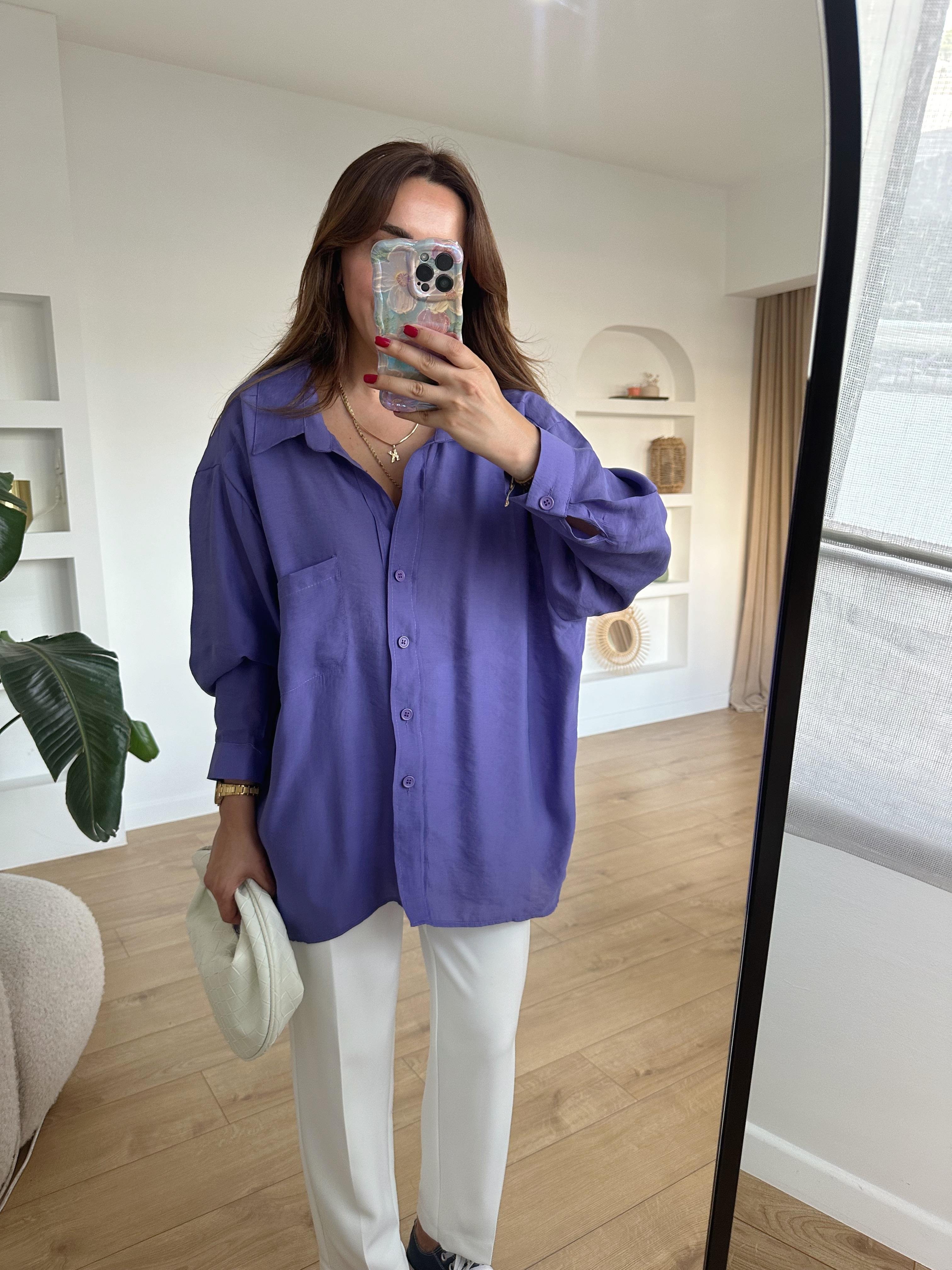 AMY MOR TENSEL OVERSİZE GÖMLEK