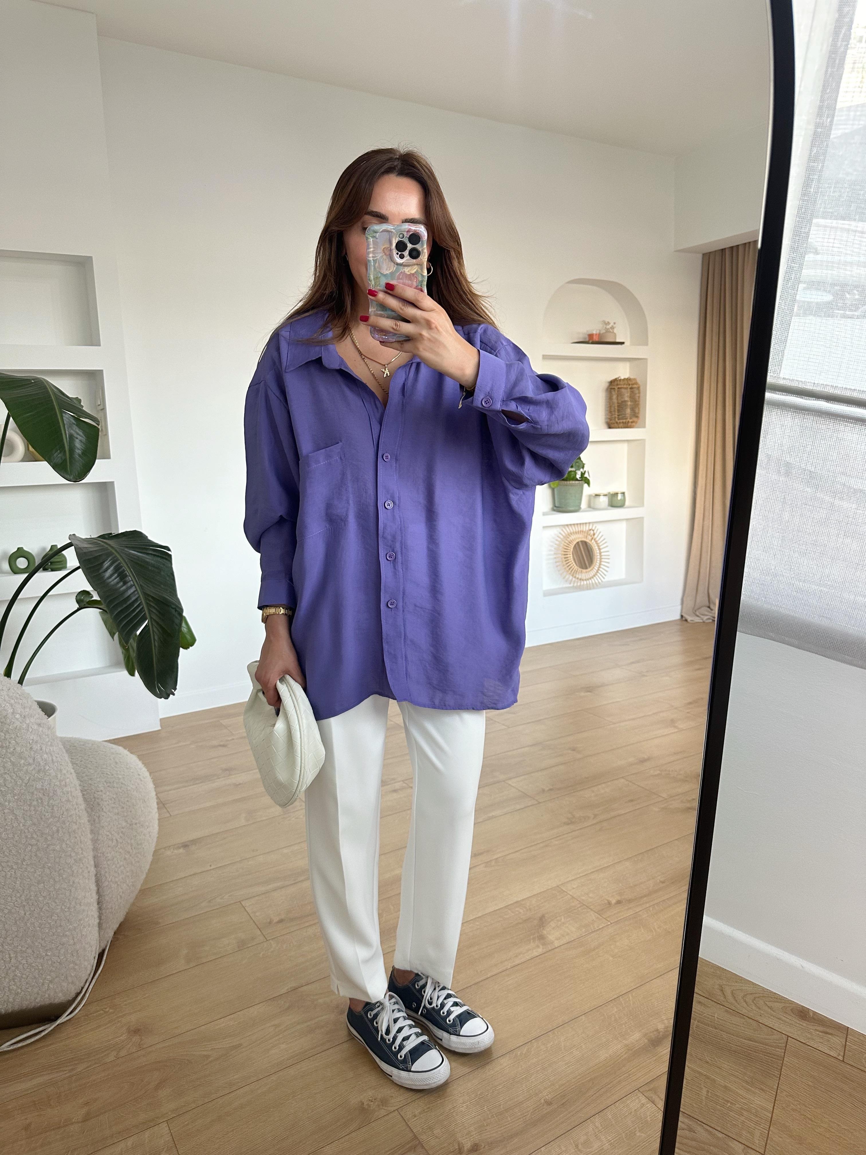AMY MOR TENSEL OVERSİZE GÖMLEK