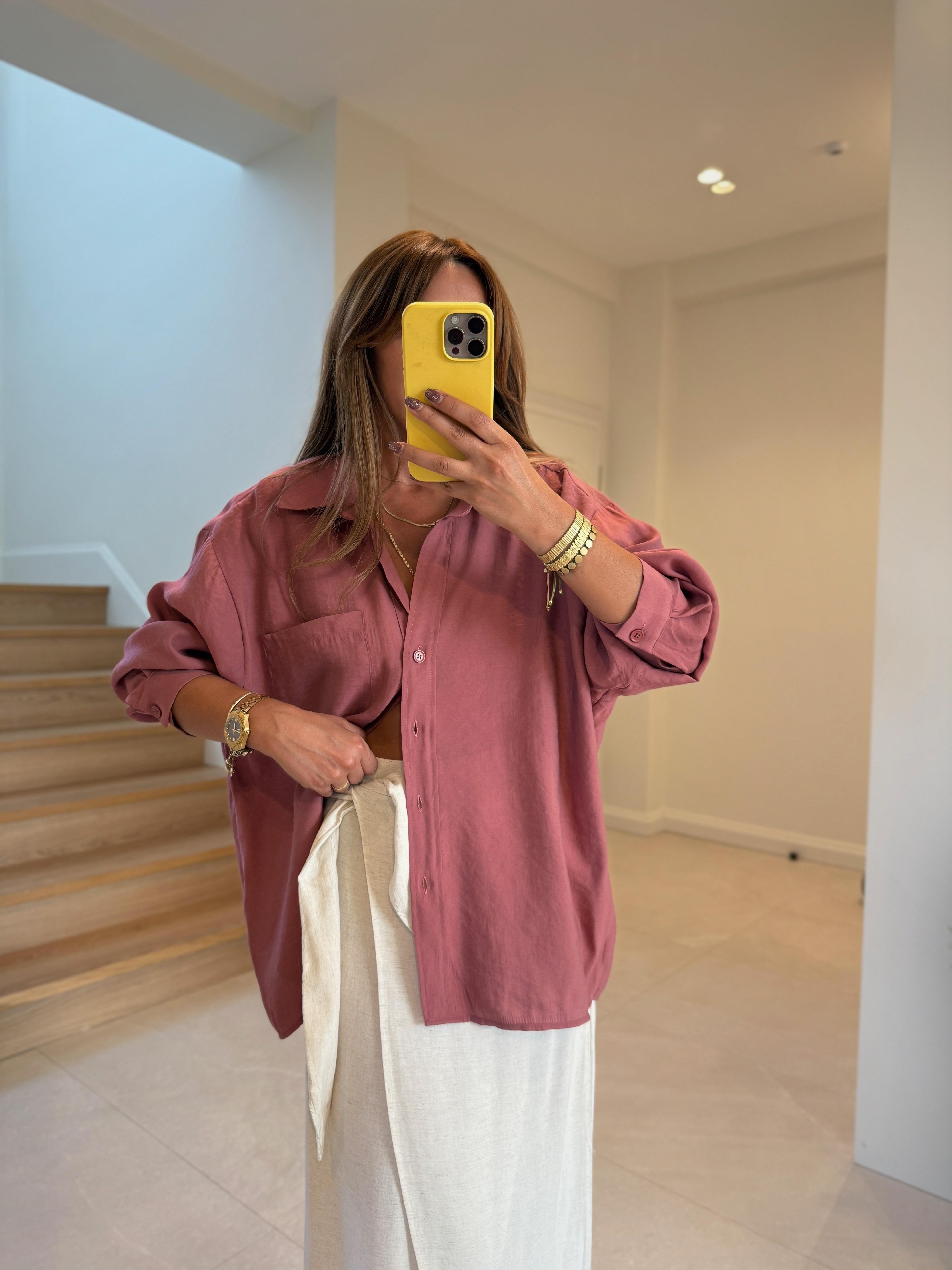 Amy Tarçın Tensel Oversize Gömlek