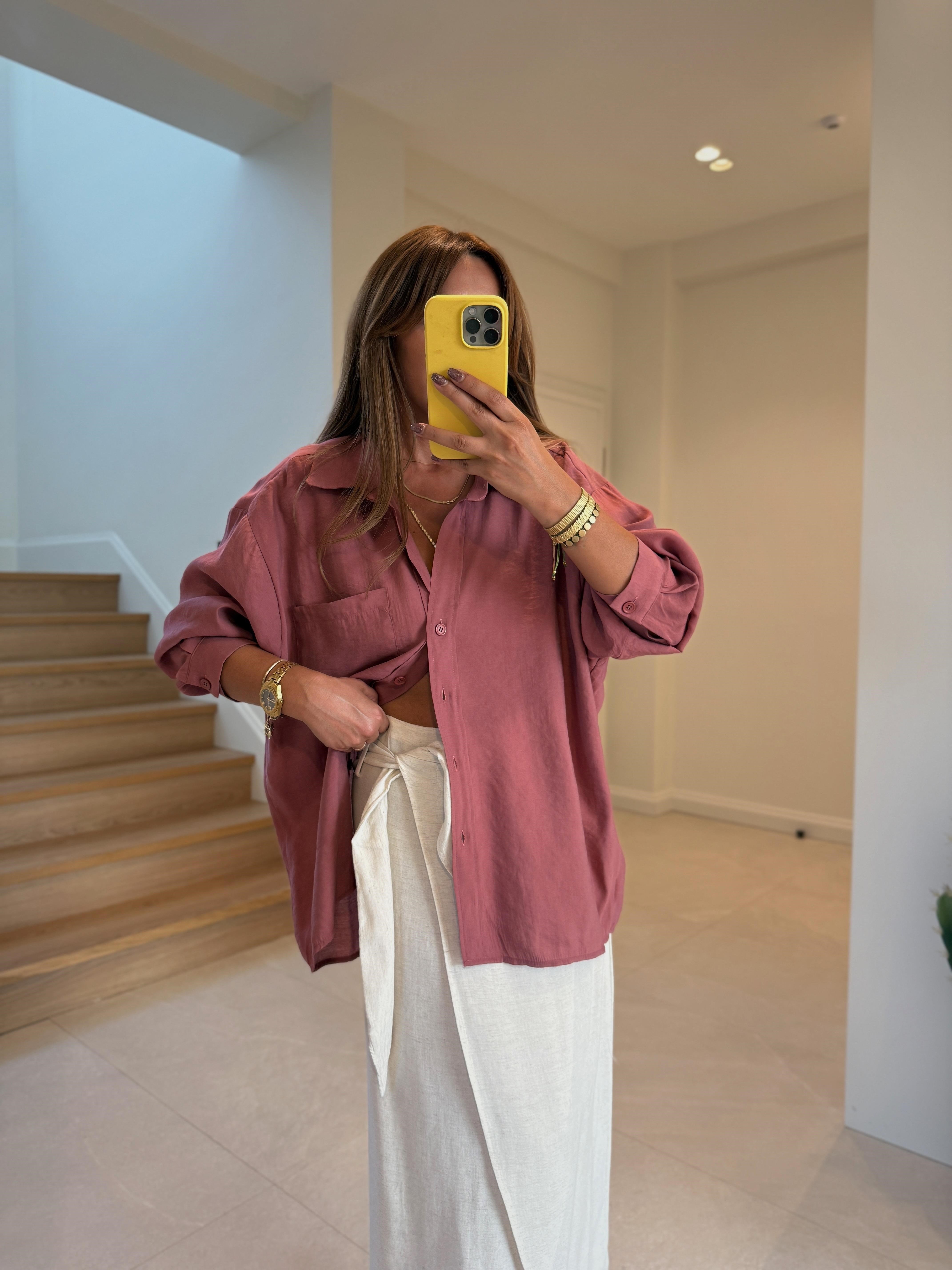 Amy Tarçın Tensel Oversize Gömlek