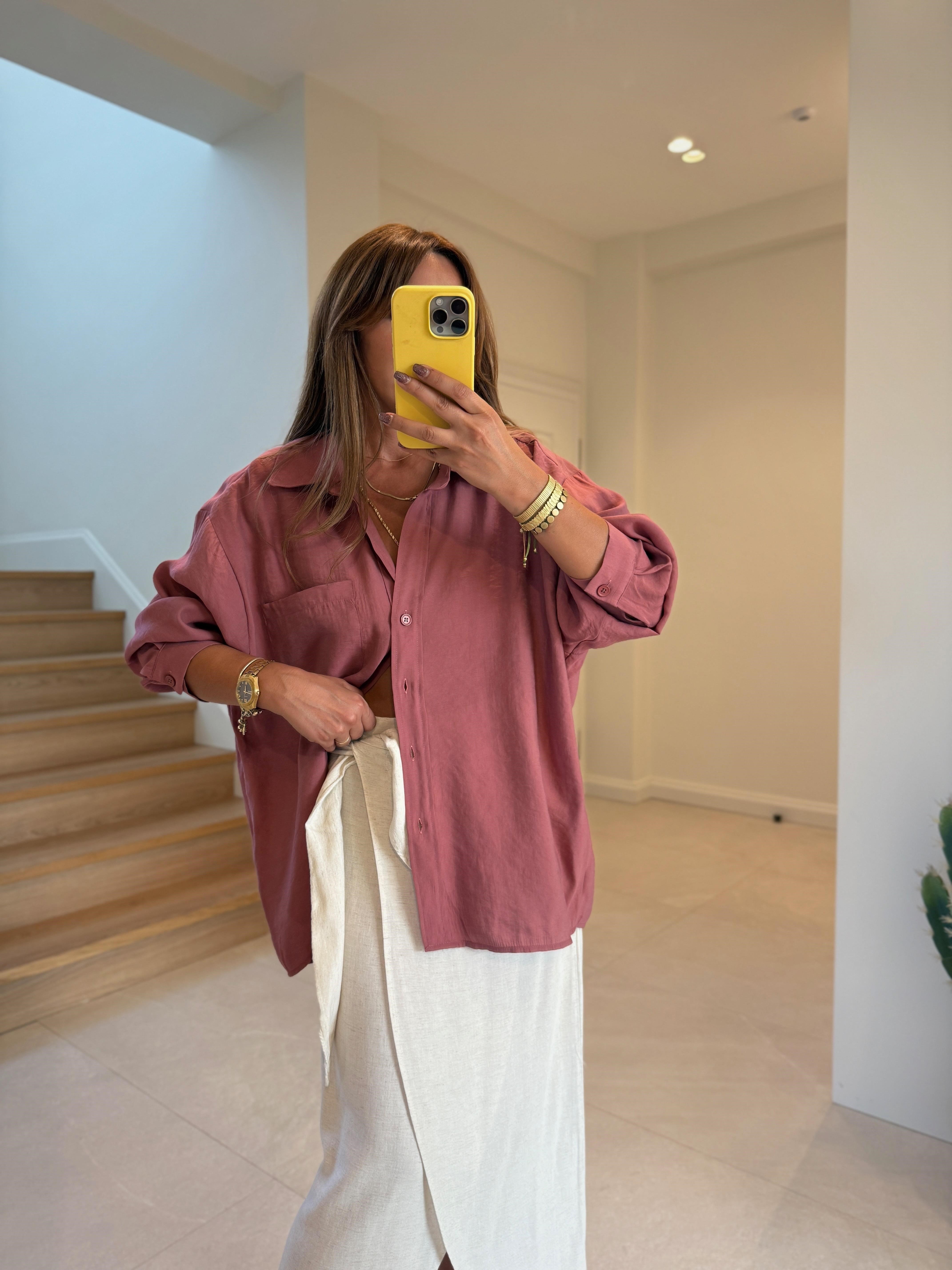 Amy Tarçın Tensel Oversize Gömlek