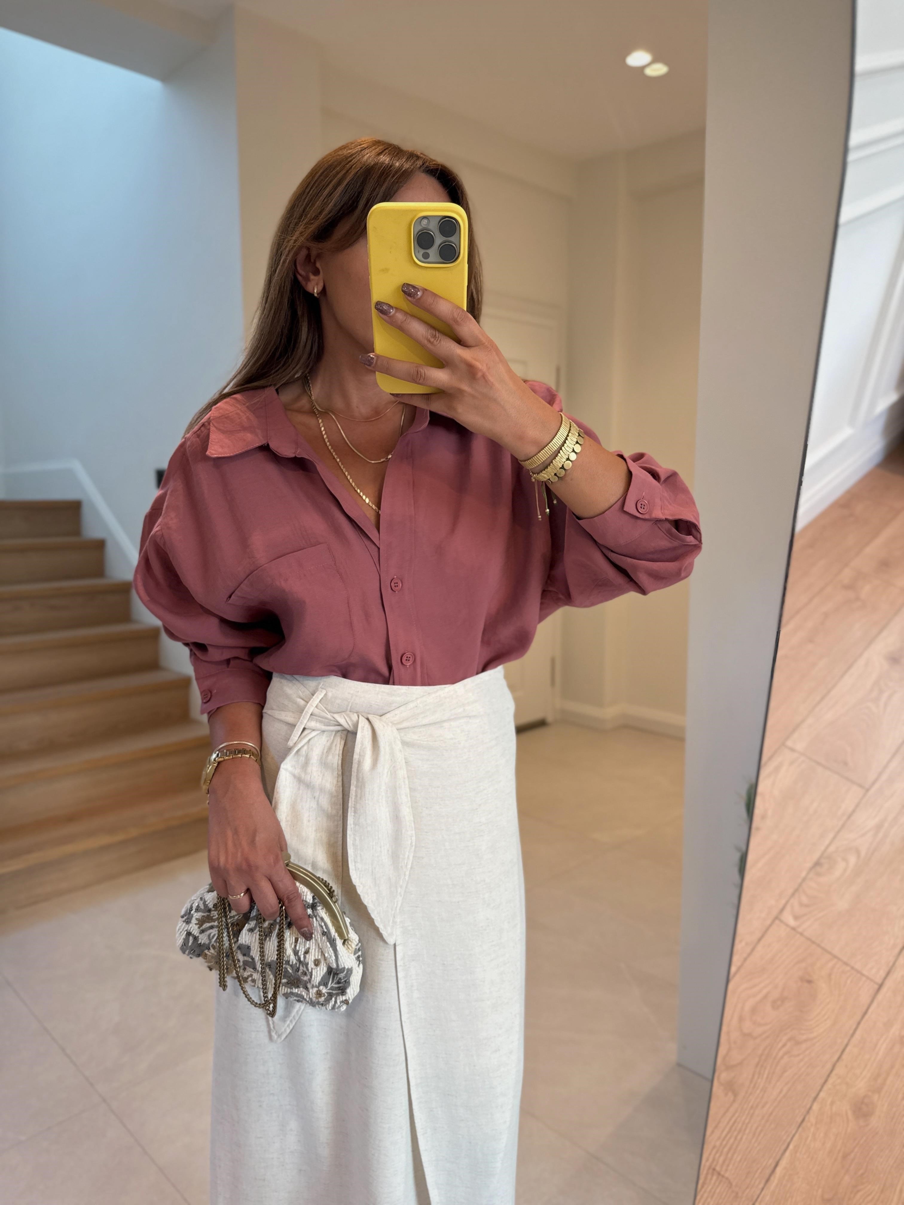 Amy Tarçın Tensel Oversize Gömlek