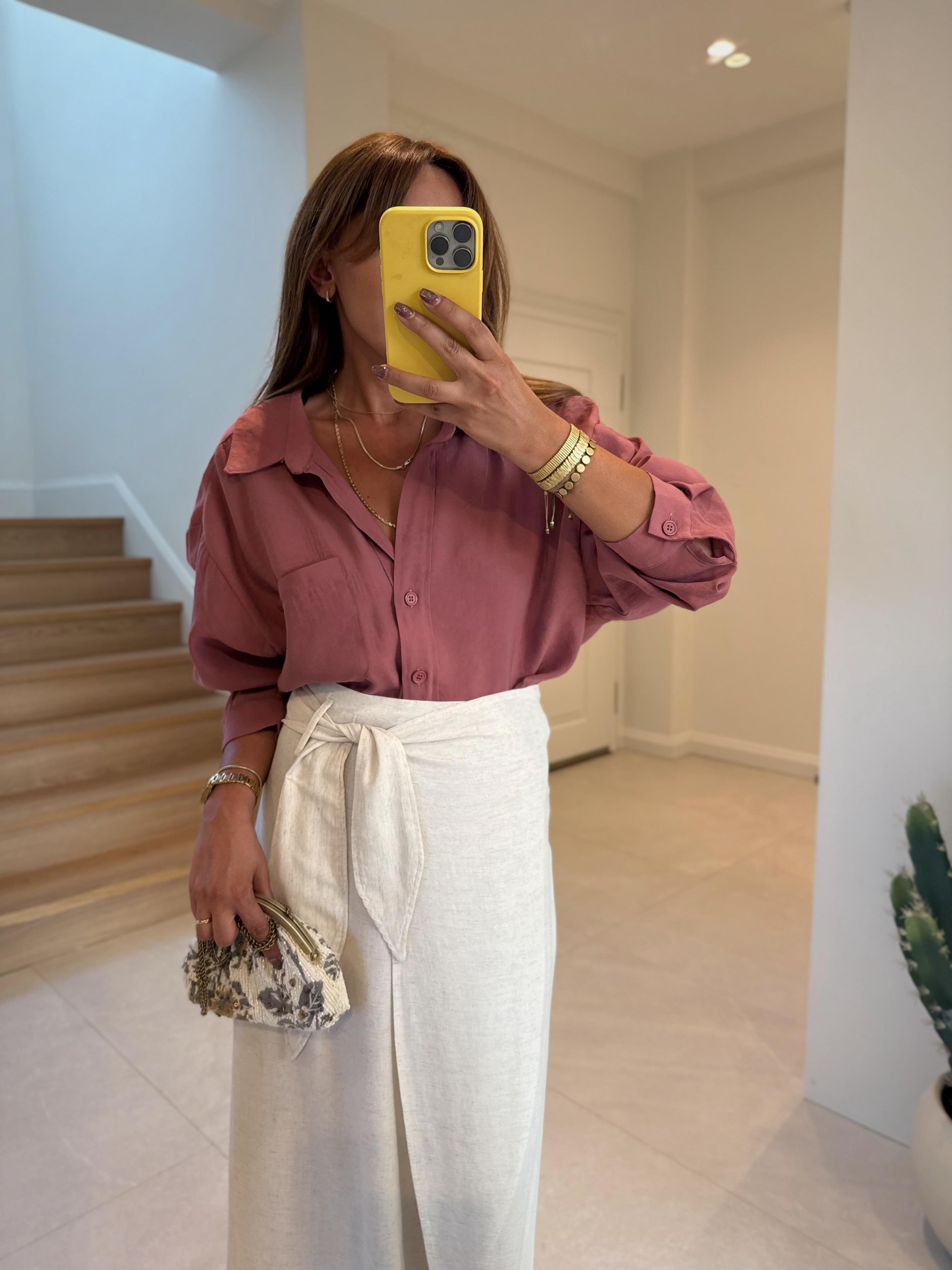 Amy Tarçın Tensel Oversize Gömlek