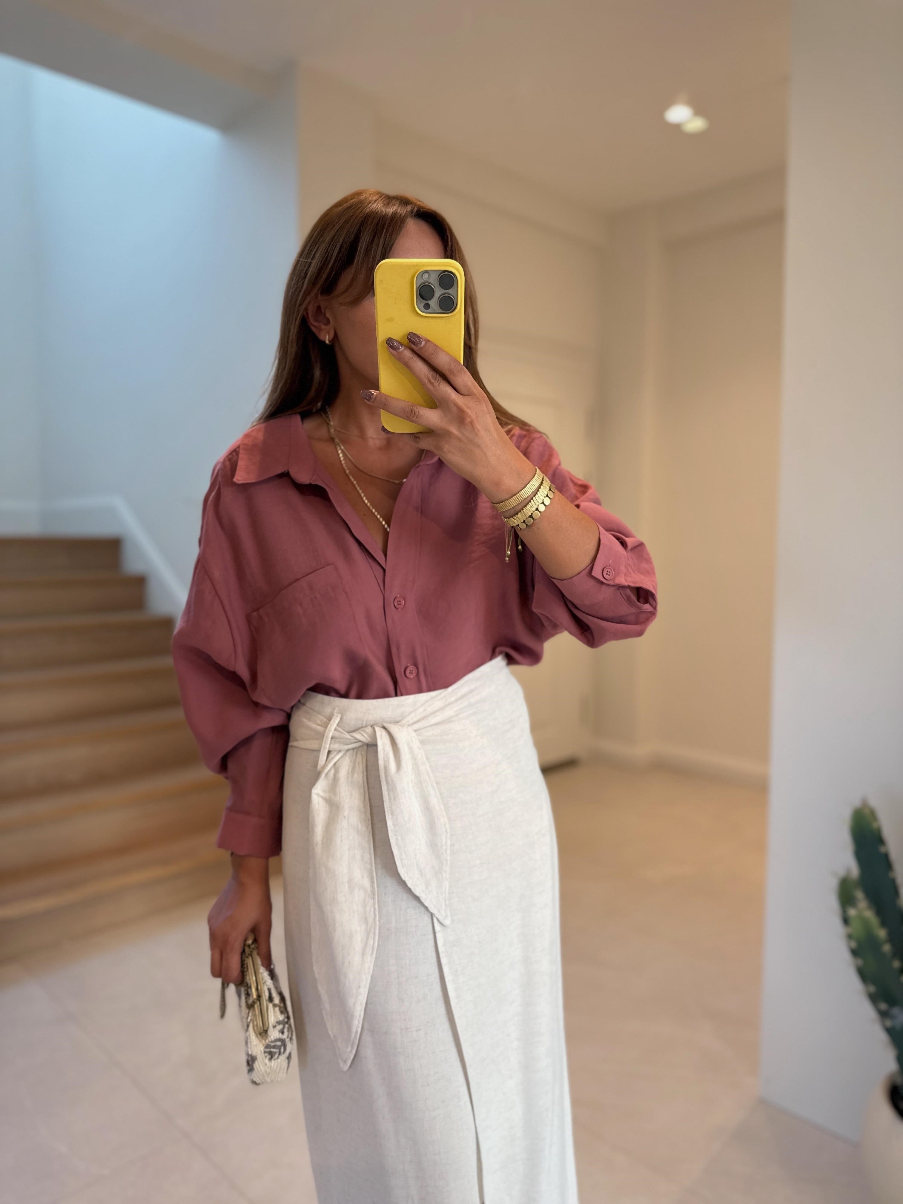 Amy Tarçın Tensel Oversize Gömlek