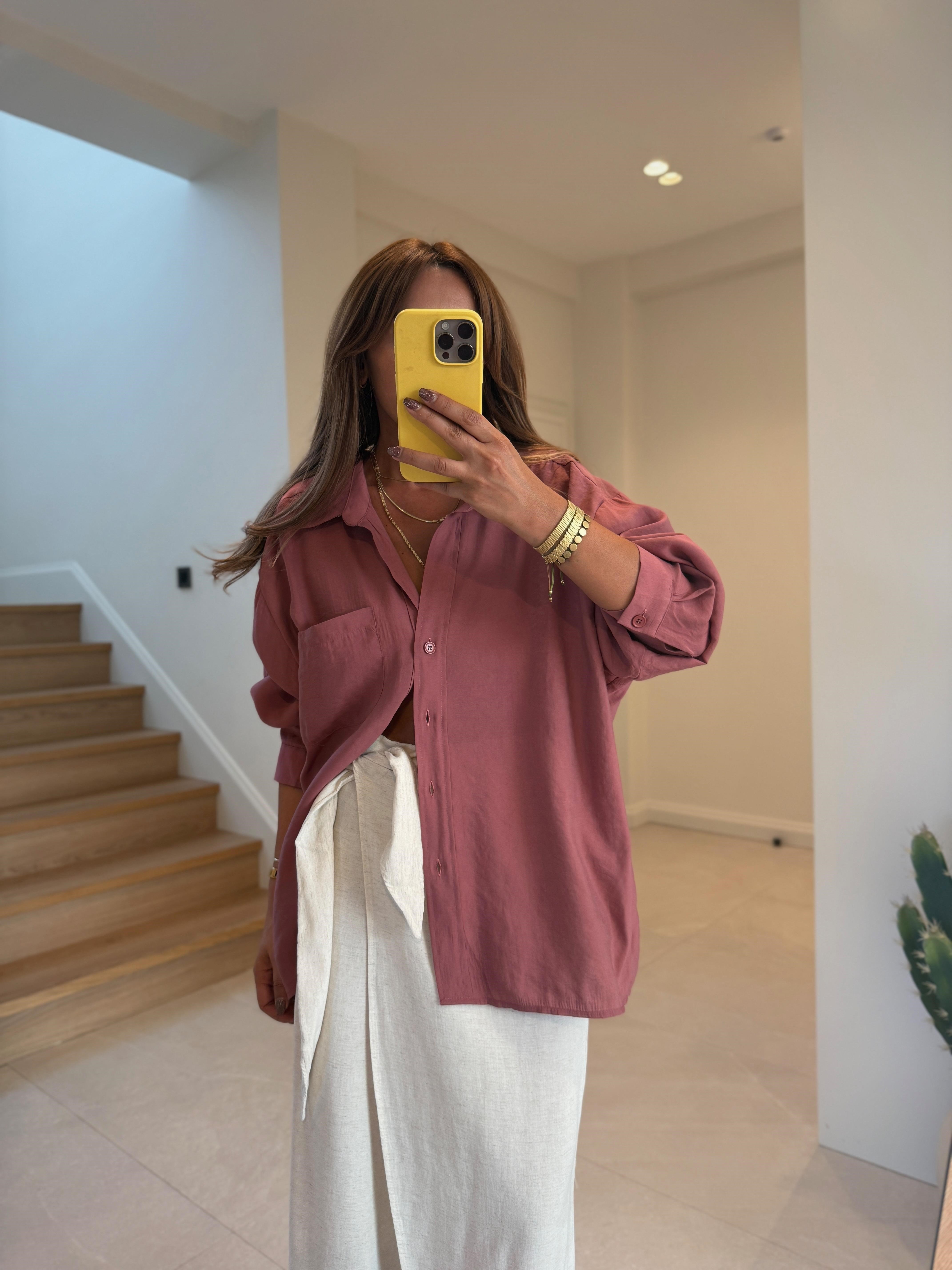 Amy Tarçın Tensel Oversize Gömlek