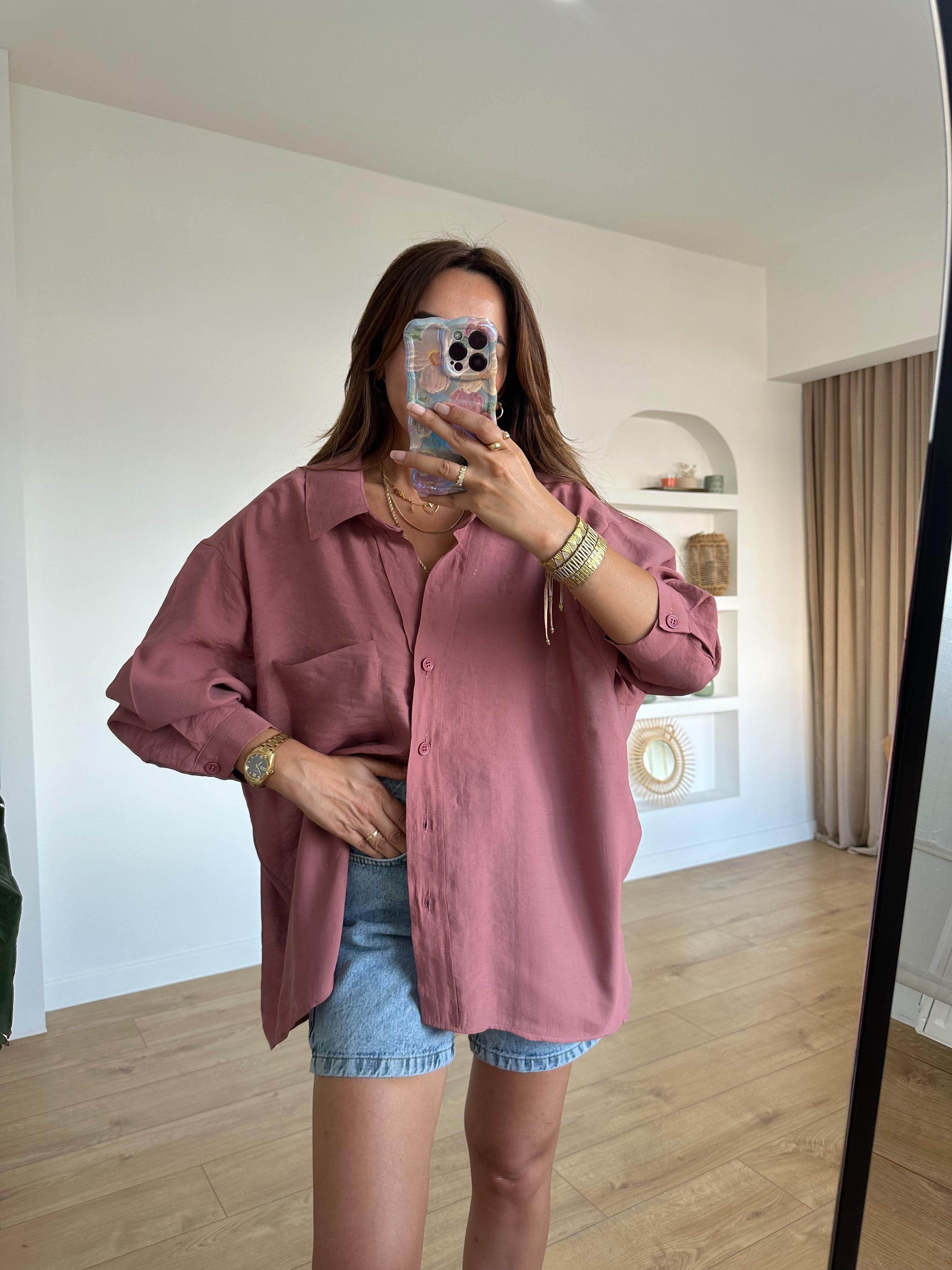 AMY TARÇIN TENSEL OVERSİZE GÖMLEK