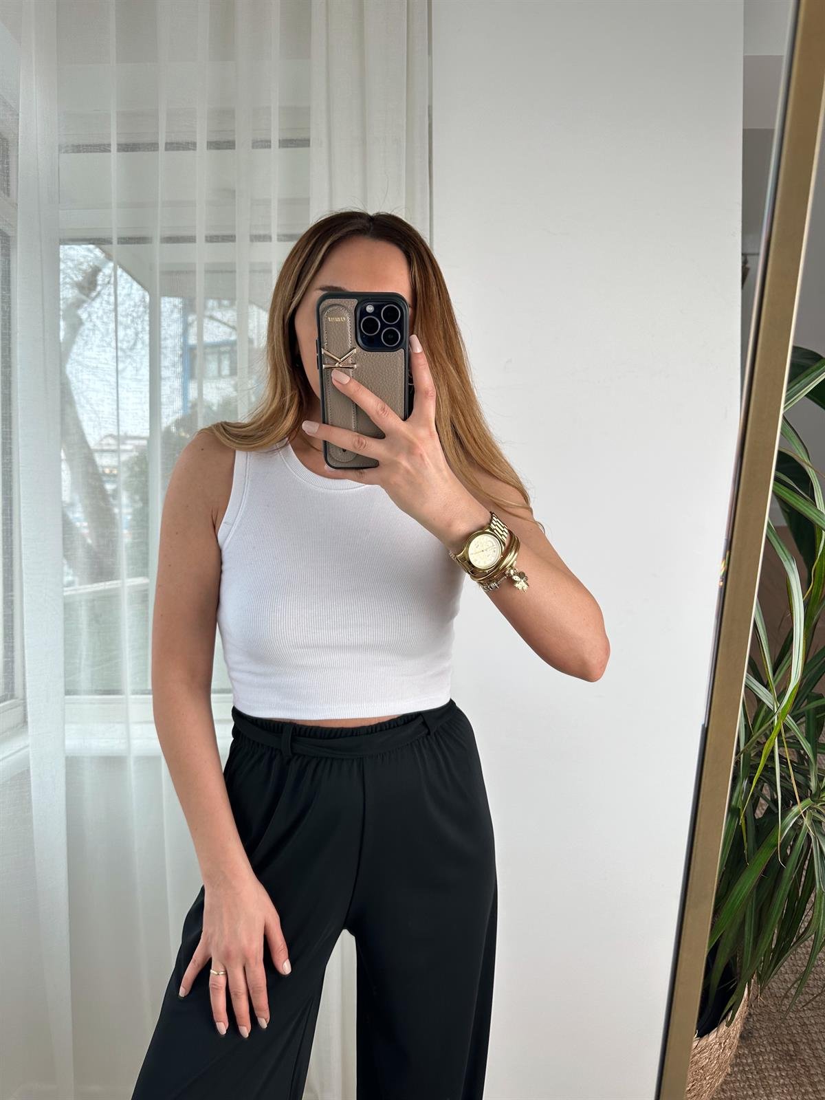 BEYAZ BİSİKLET YAKA FİTİLLİ CROP