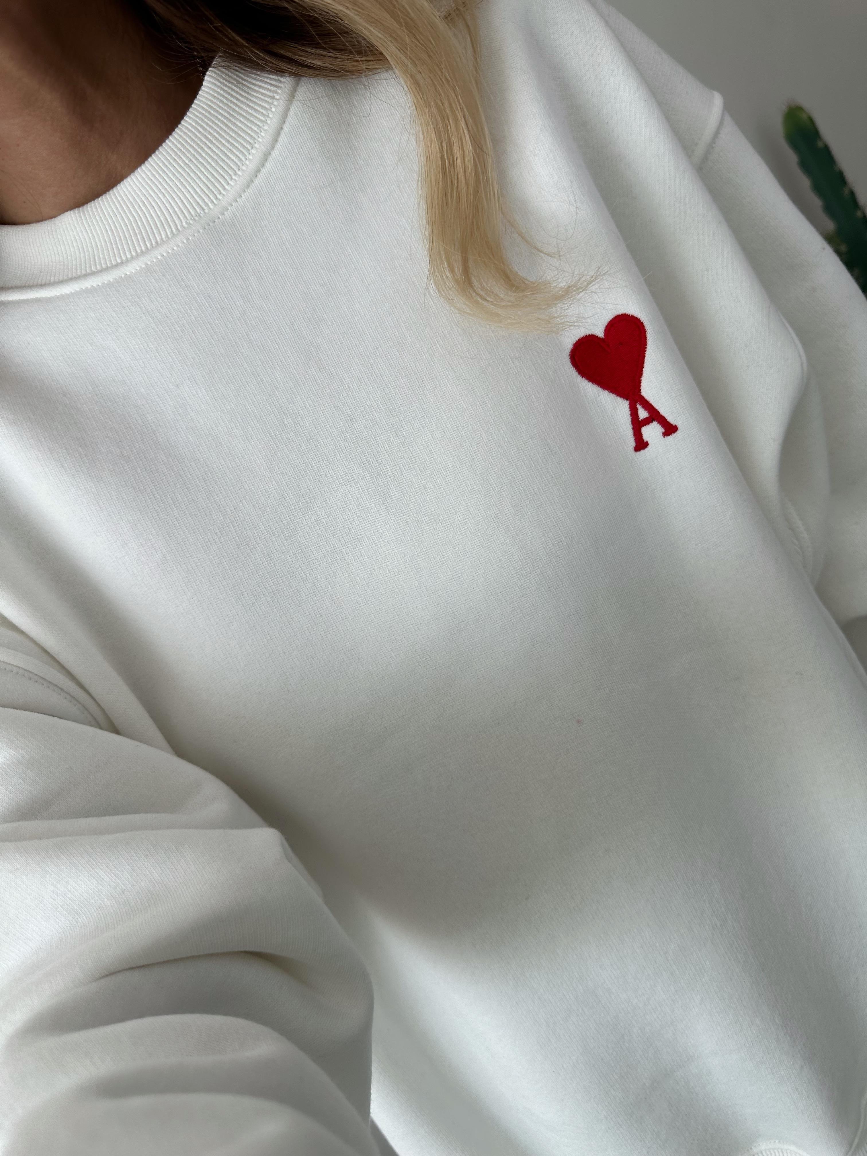 BEYAZ KALP NAKIŞLI MUADİL PREMIUM ŞARDONLU SWEAT