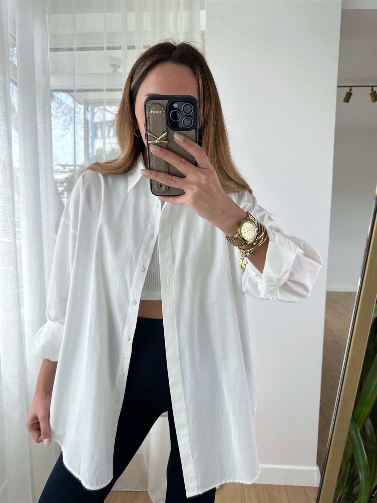 BEYAZ OVERSIZE POPLİN GÖMLEK
