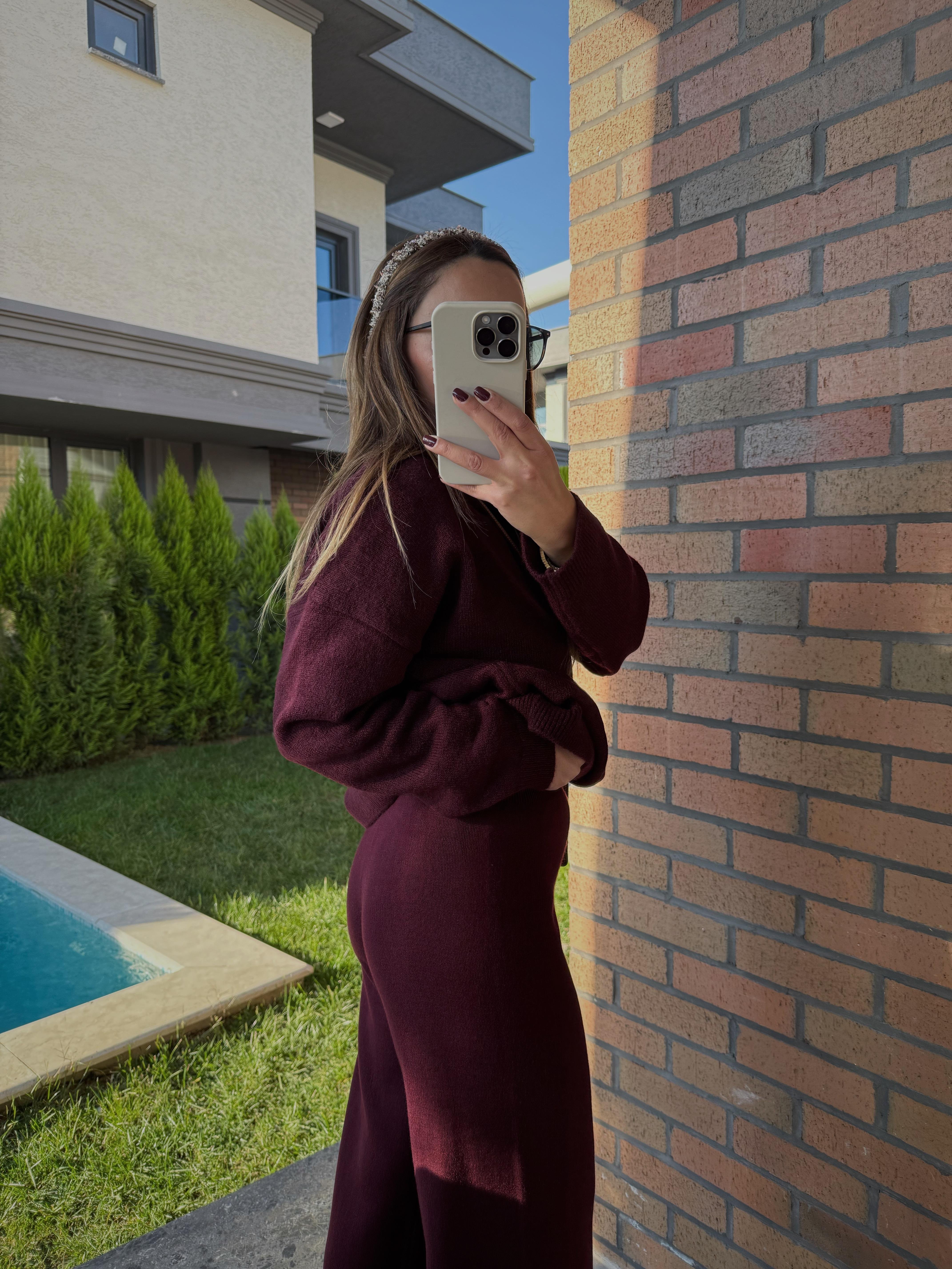 Bordo Triko Pantolon