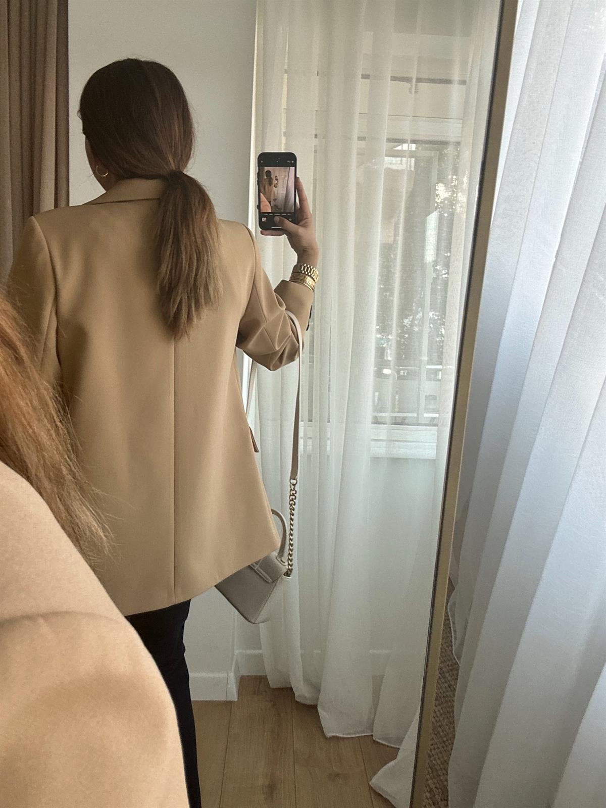 CAMEL DÜĞMELİ BLAZER CEKET