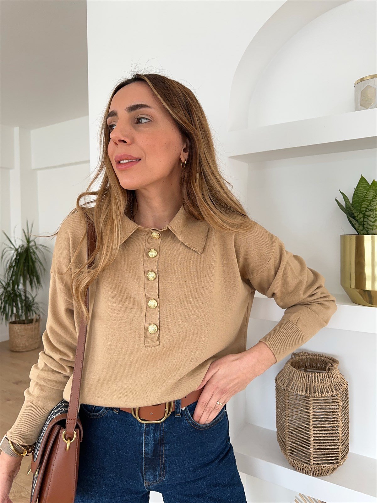 CAMEL POLO YAKA İNCE TRİKO