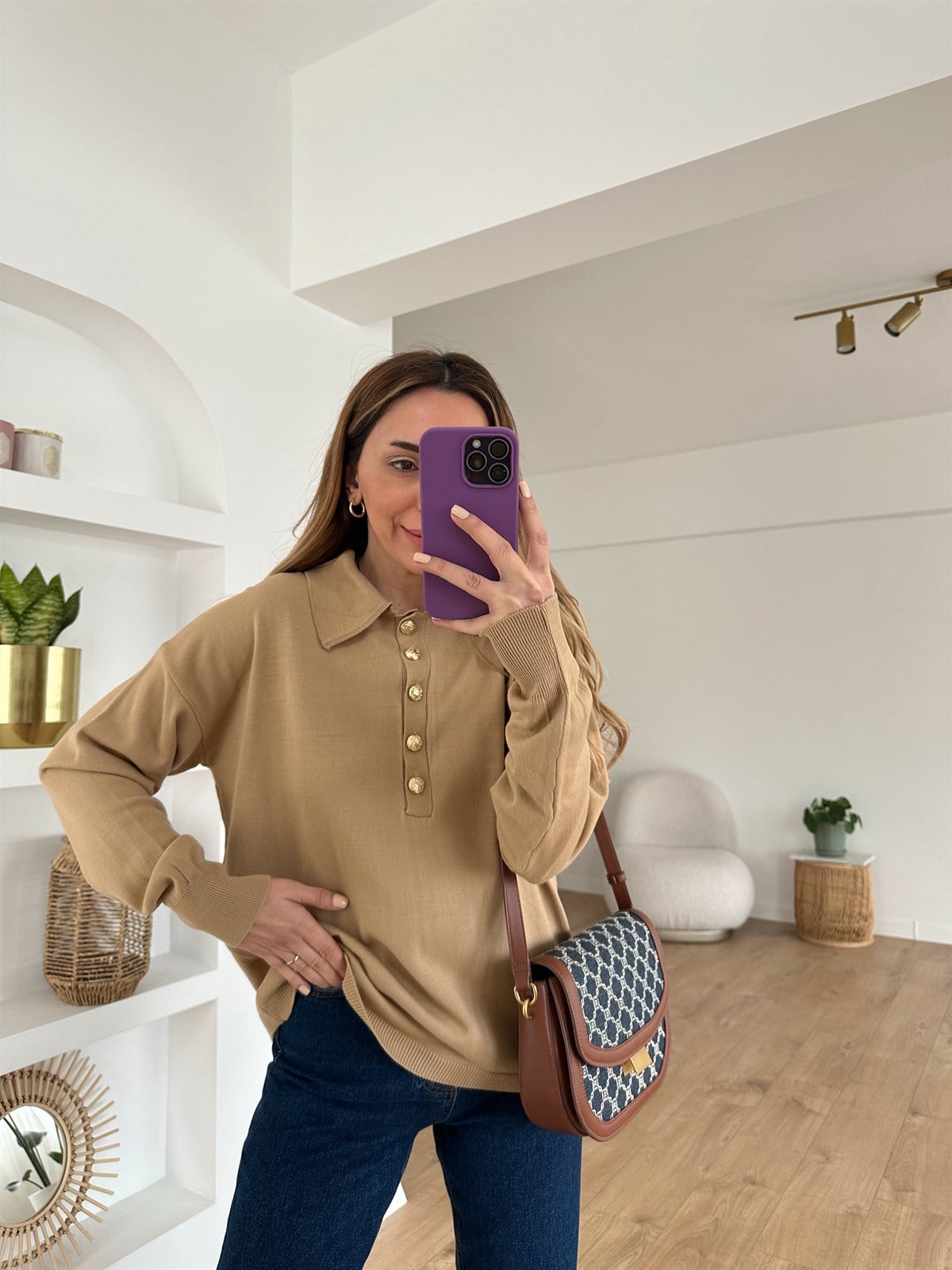 CAMEL POLO YAKA İNCE TRİKO