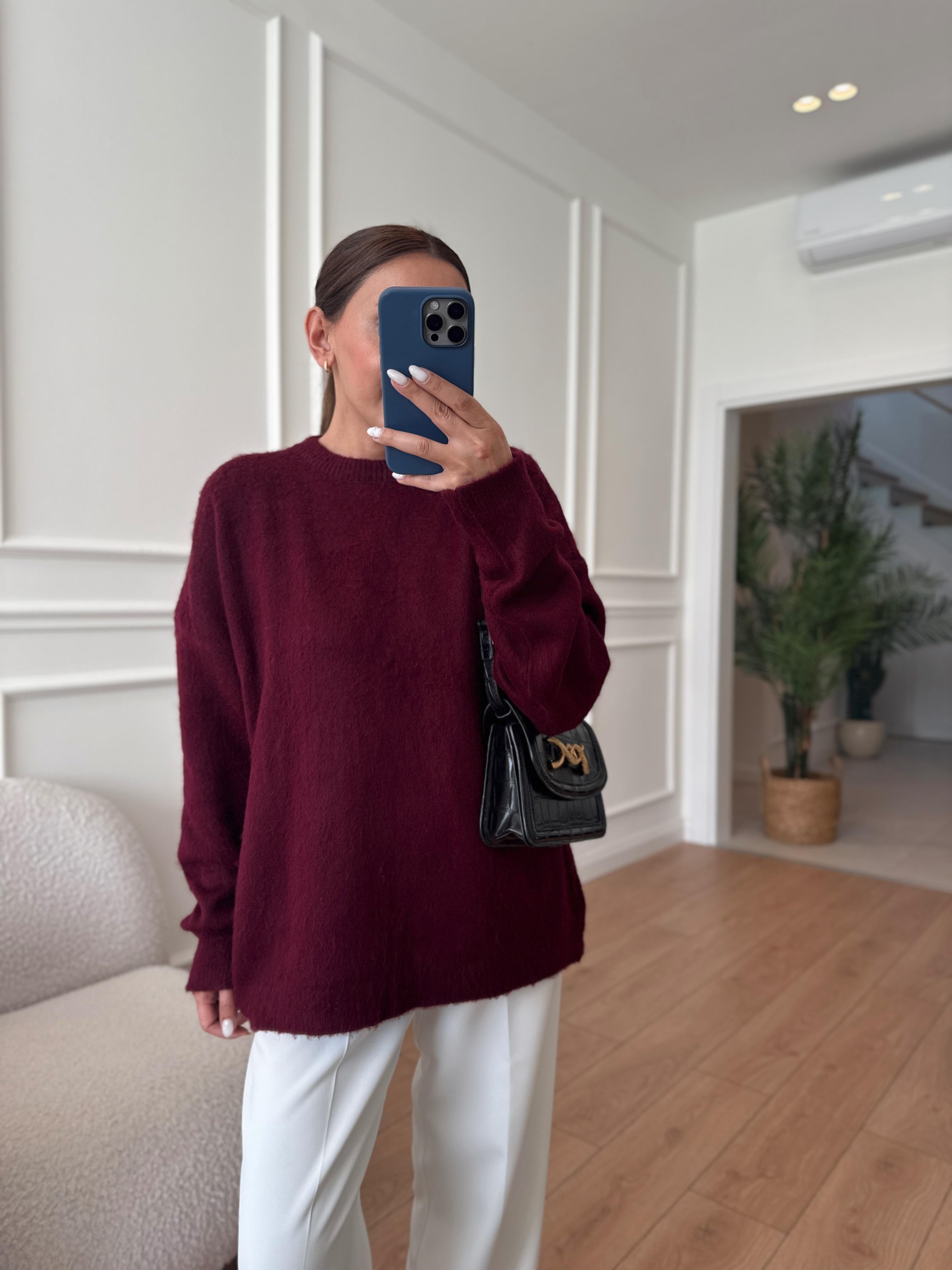 Carol MD Muadil Sakallı Basic Bordo Kazak